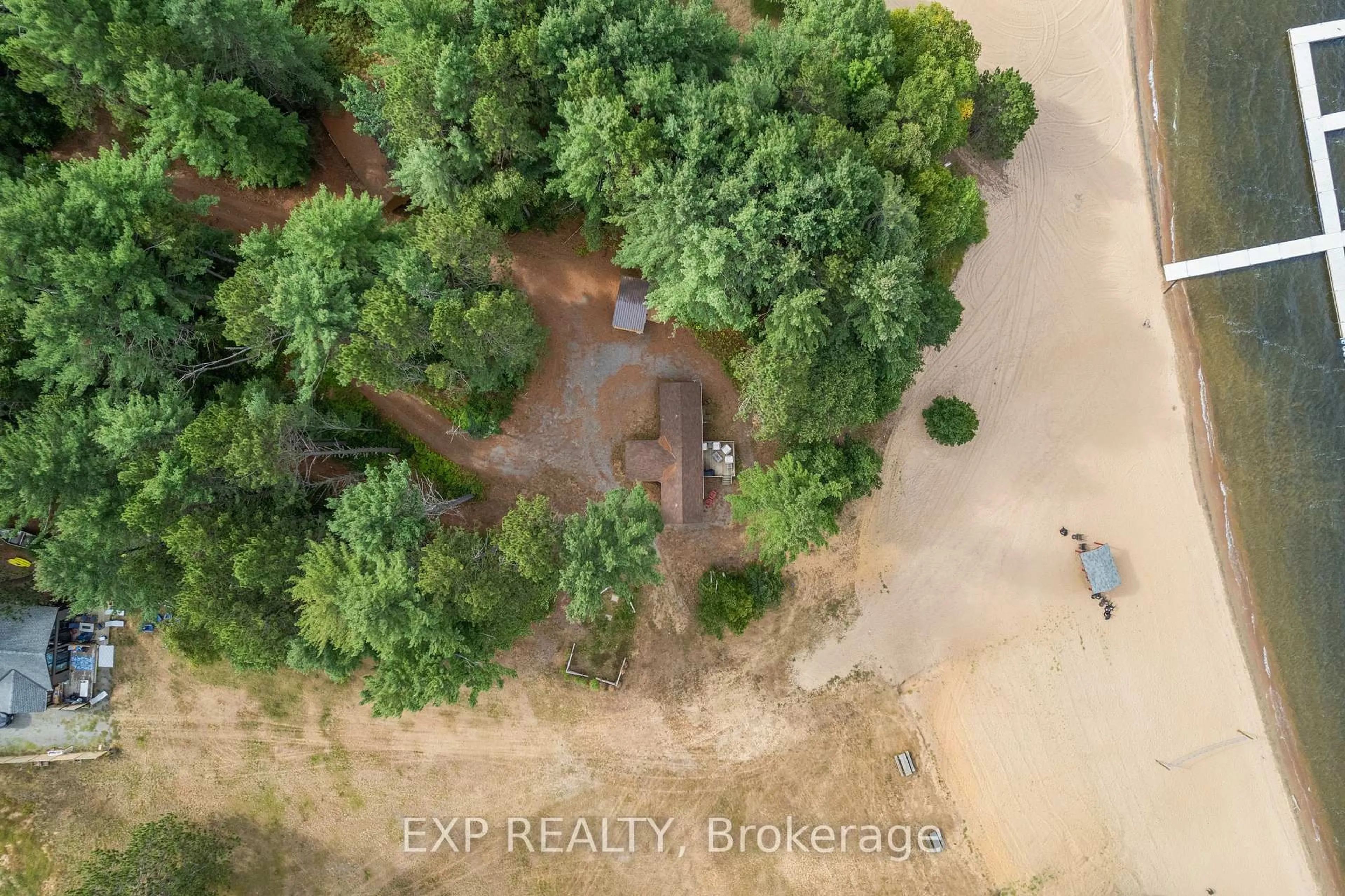A pic from outside/outdoor area/front of a property/back of a property/a pic from drone, forest/trees view for 148 Sandy Shores Tr, Barry's Bay Ontario K0J 1B0