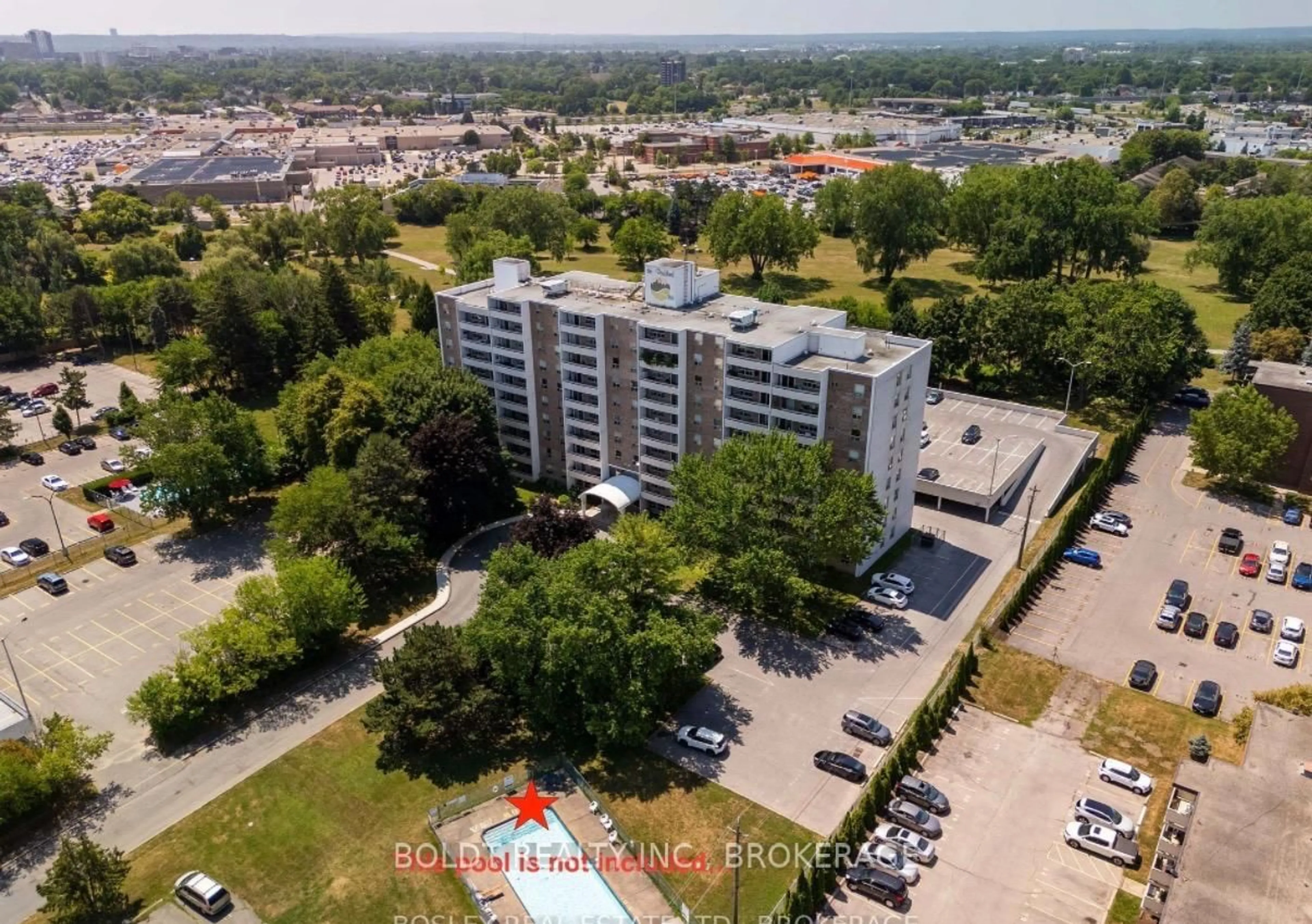 A pic from outside/outdoor area/front of a property/back of a property/a pic from drone, city buildings view from balcony for 365 Geneva St #409, St. Catharines Ontario L2N 5S7