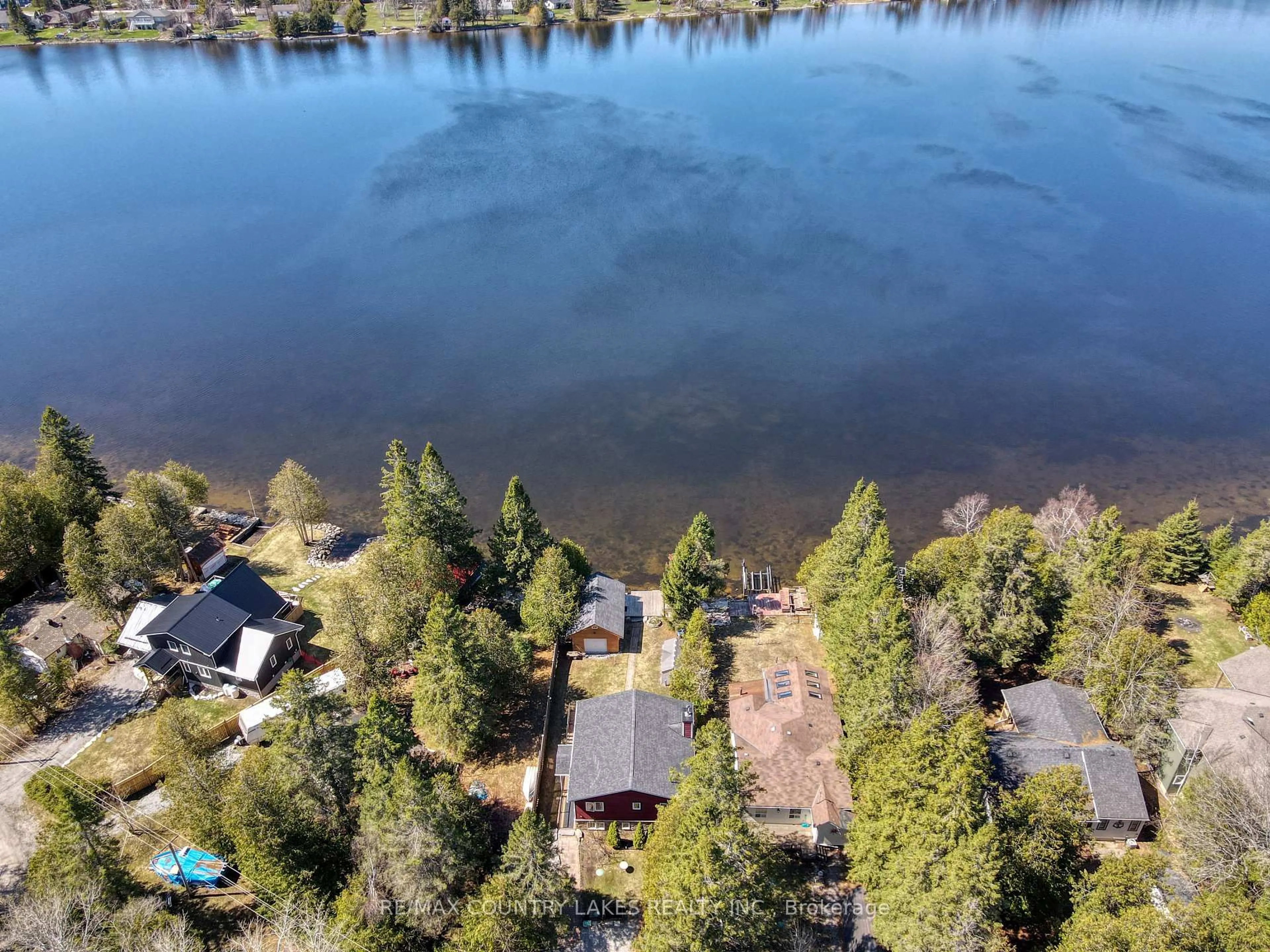 A pic from outside/outdoor area/front of a property/back of a property/a pic from drone, water/lake/river/ocean view for 87 Paradise Rd, Kawartha Lakes Ontario K0M 1B0