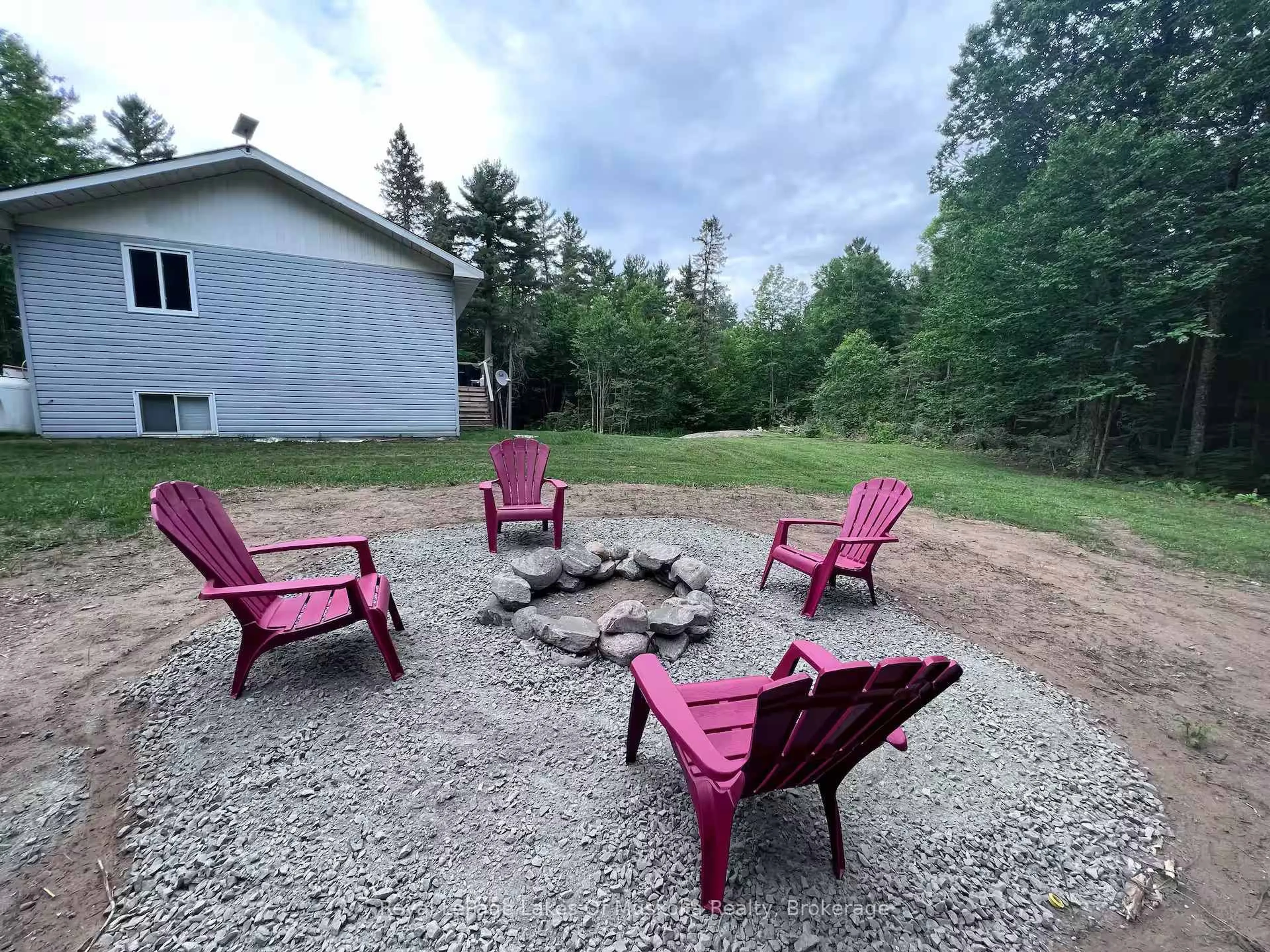 Patio, forest/trees view for 606 Rye Rd, Parry Sound Remote Area Ontario P0A 1X0