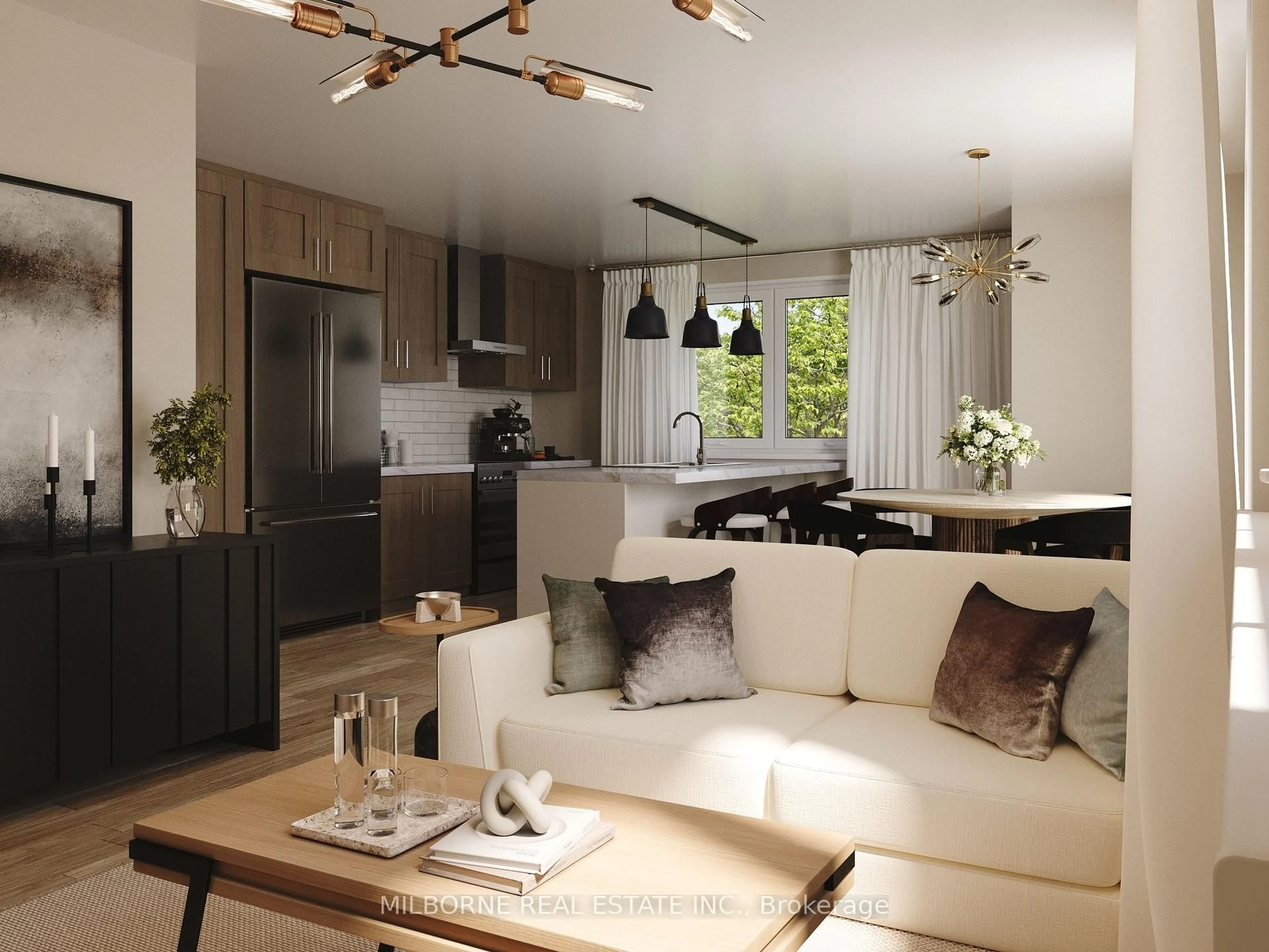 Open concept kitchen, wood/laminate floor for 36 Thatcher Dr, Guelph Ontario N1L 0R8