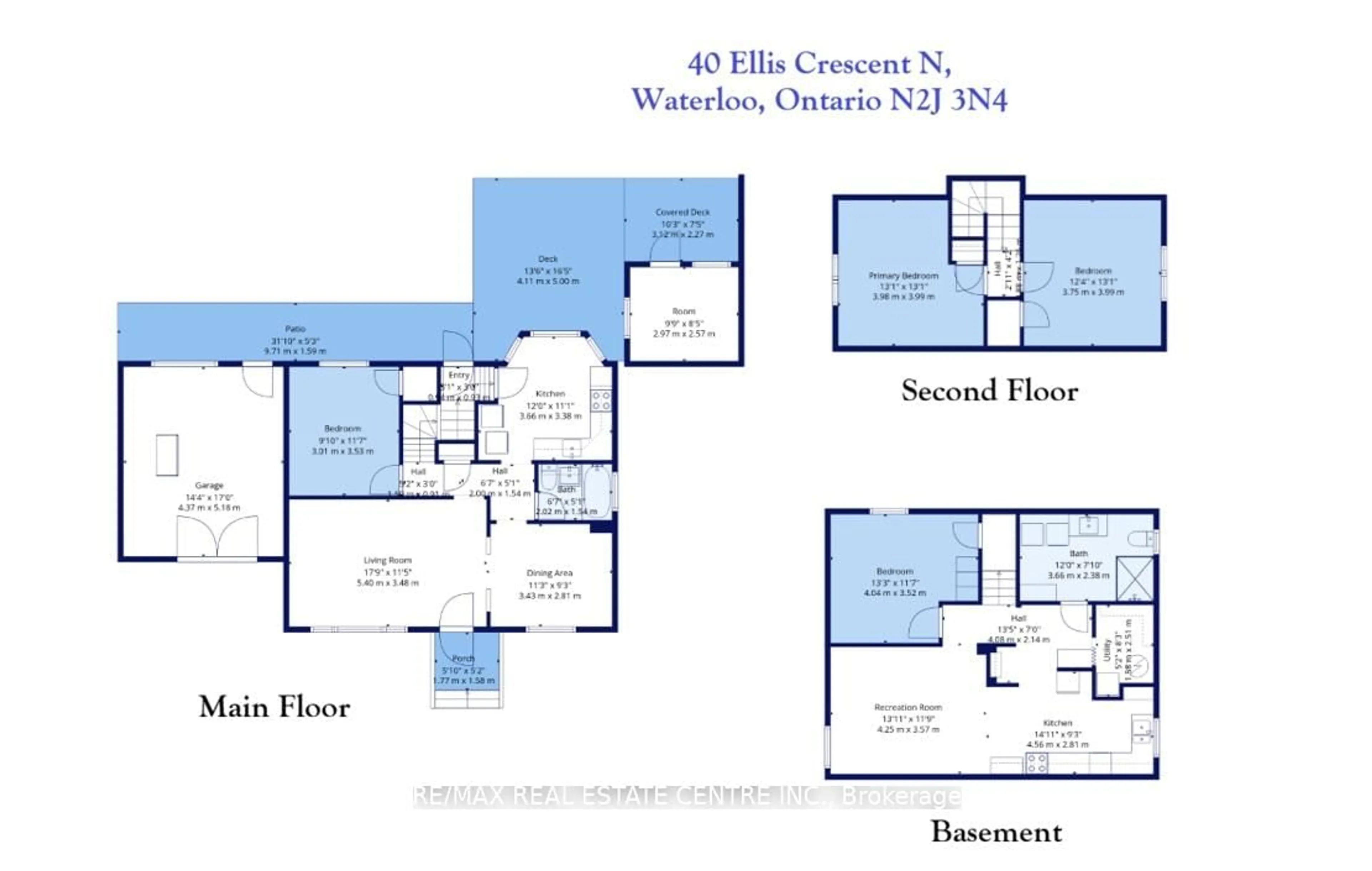 Floor plan for 40 Ellis Cres, Waterloo Ontario N2J 3N4