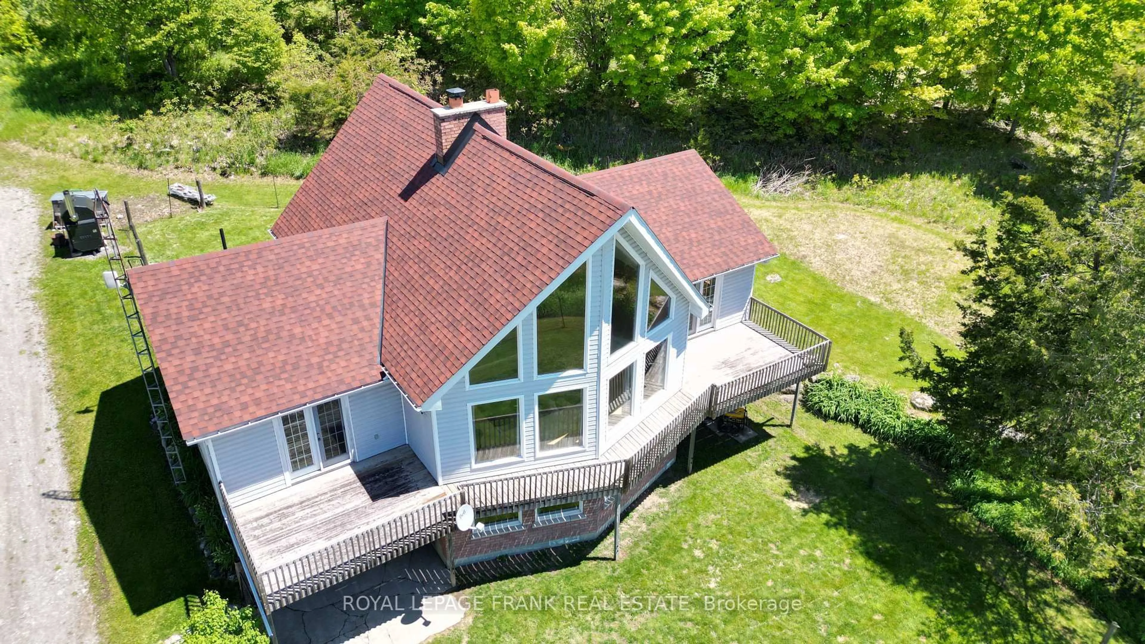 A pic from outside/outdoor area/front of a property/back of a property/a pic from drone, water/lake/river/ocean view for 884 Centre Line Rd, Limoges Ontario K0K 2M0
