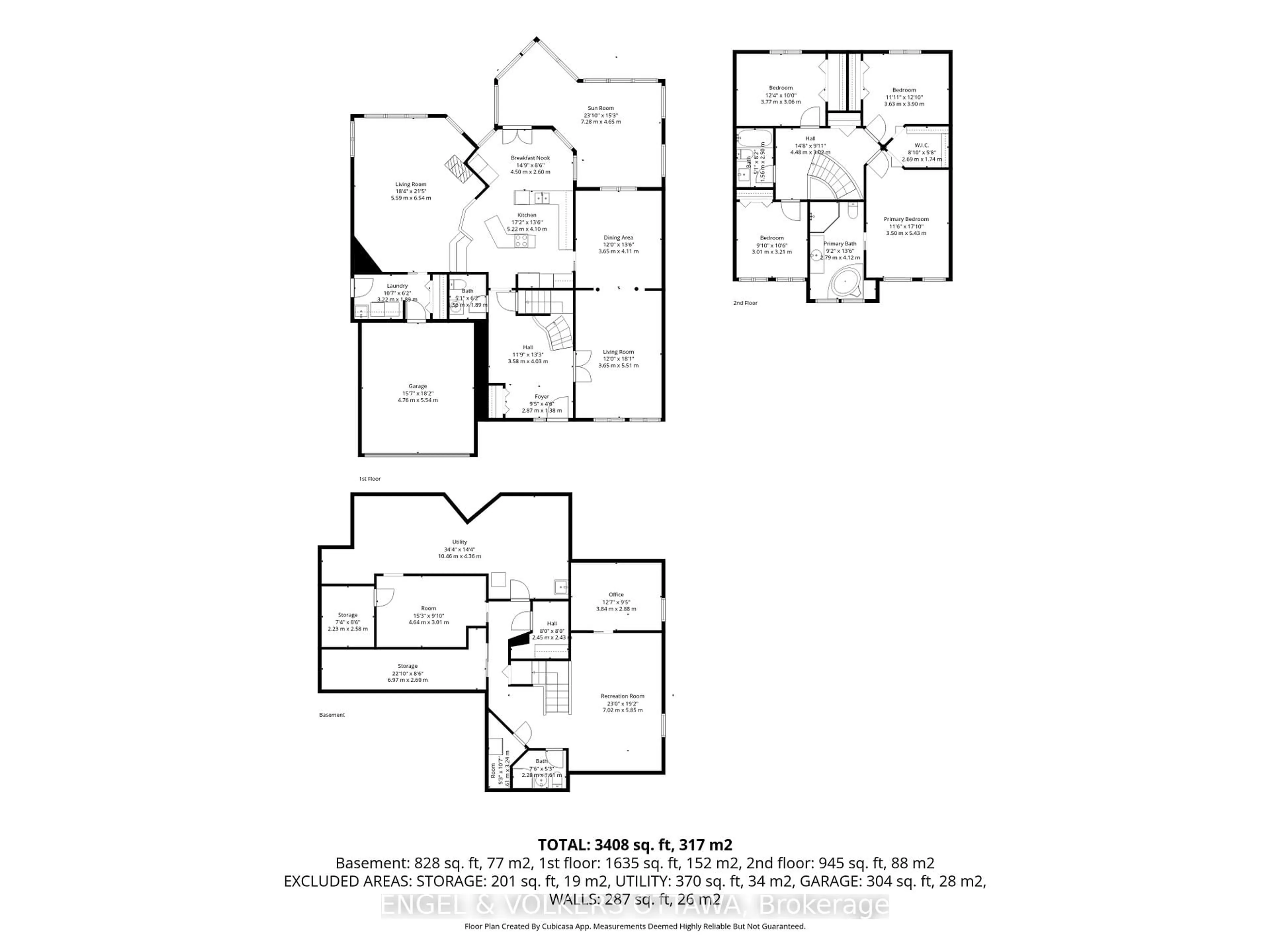 Floor plan for 19 Kimmins Crt, Ottawa Ontario K2K 2M4