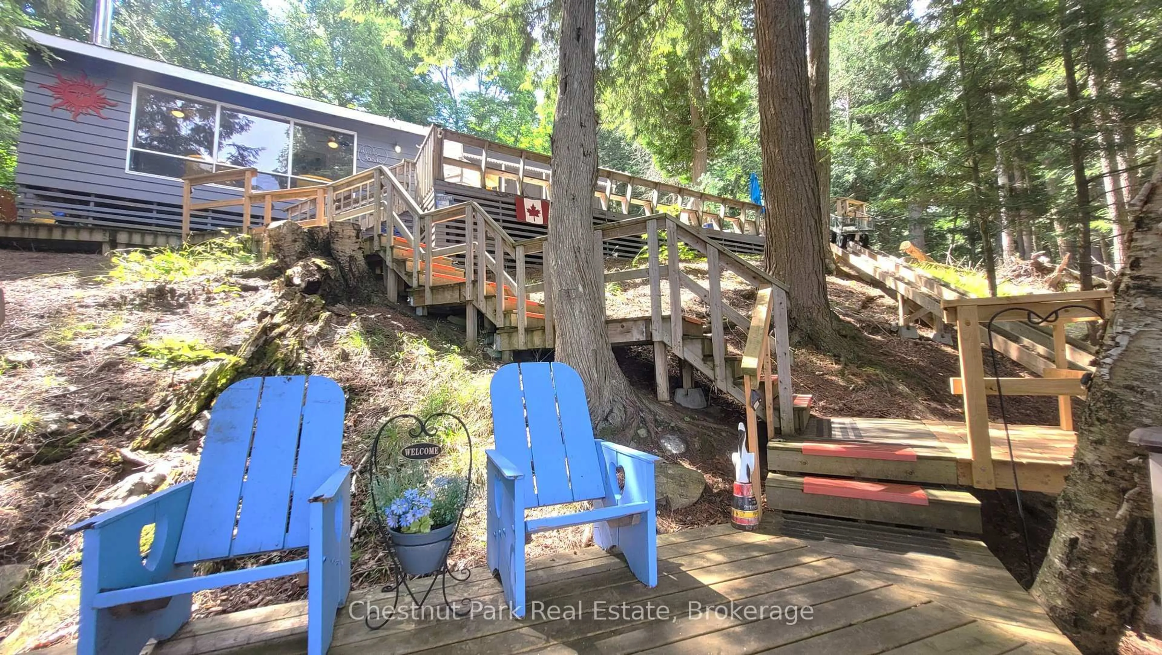 Patio, forest/trees view for 254 BIGWIN ISLAND, Lake of Bays Ontario P0B 1A0