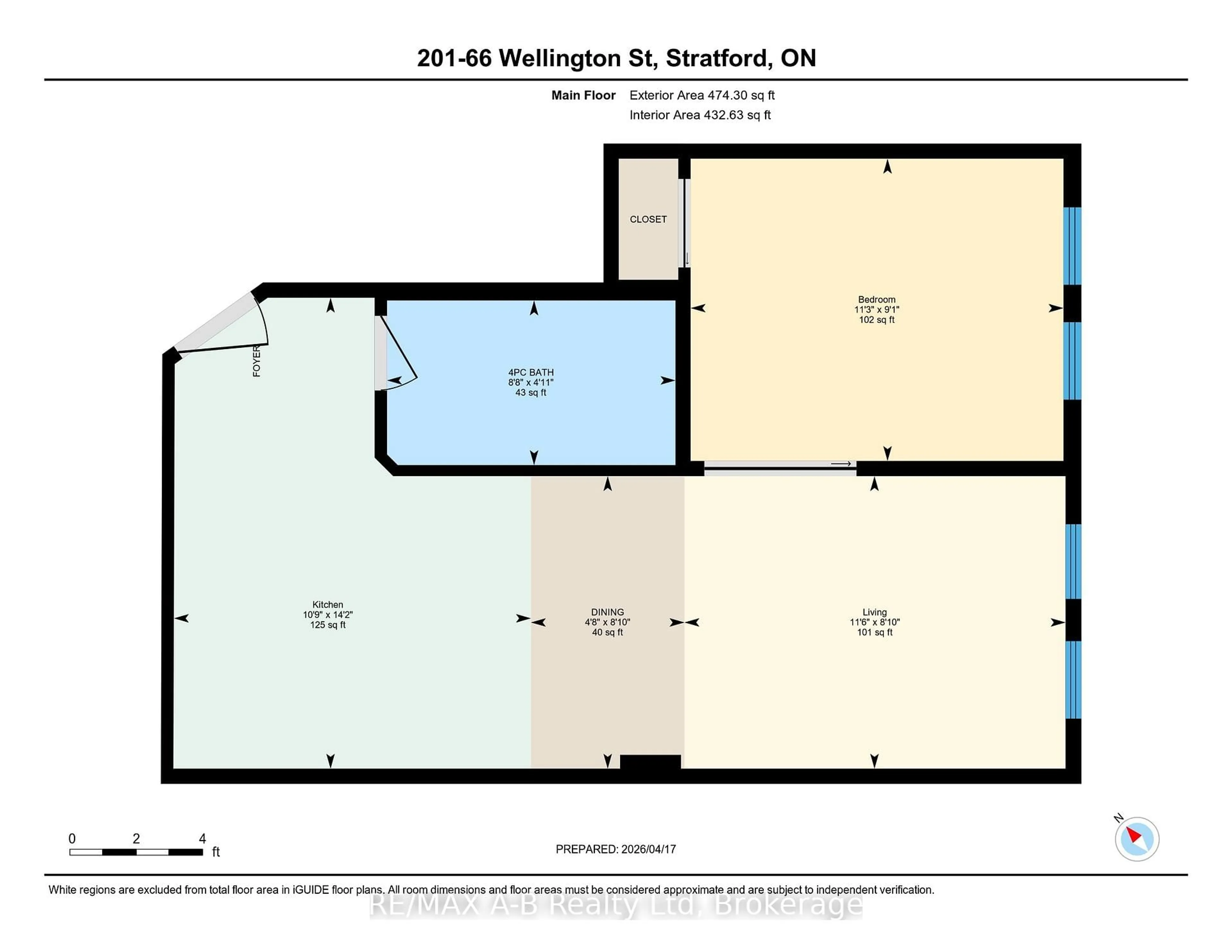 Floor plan for 66 WELLINGTON St ##201, Stratford Ontario N5A 2L2