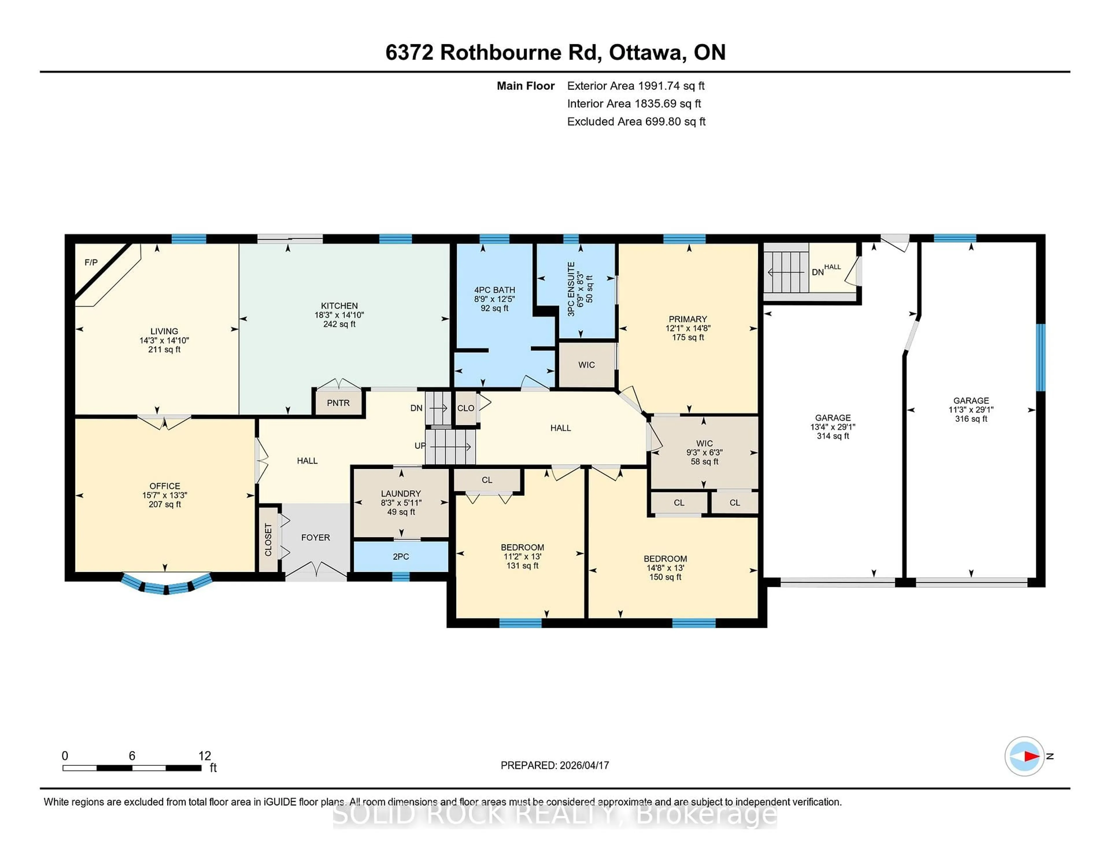 Floor plan for 6372 Rothbourne Rd, Carp Ontario K0A 1L0
