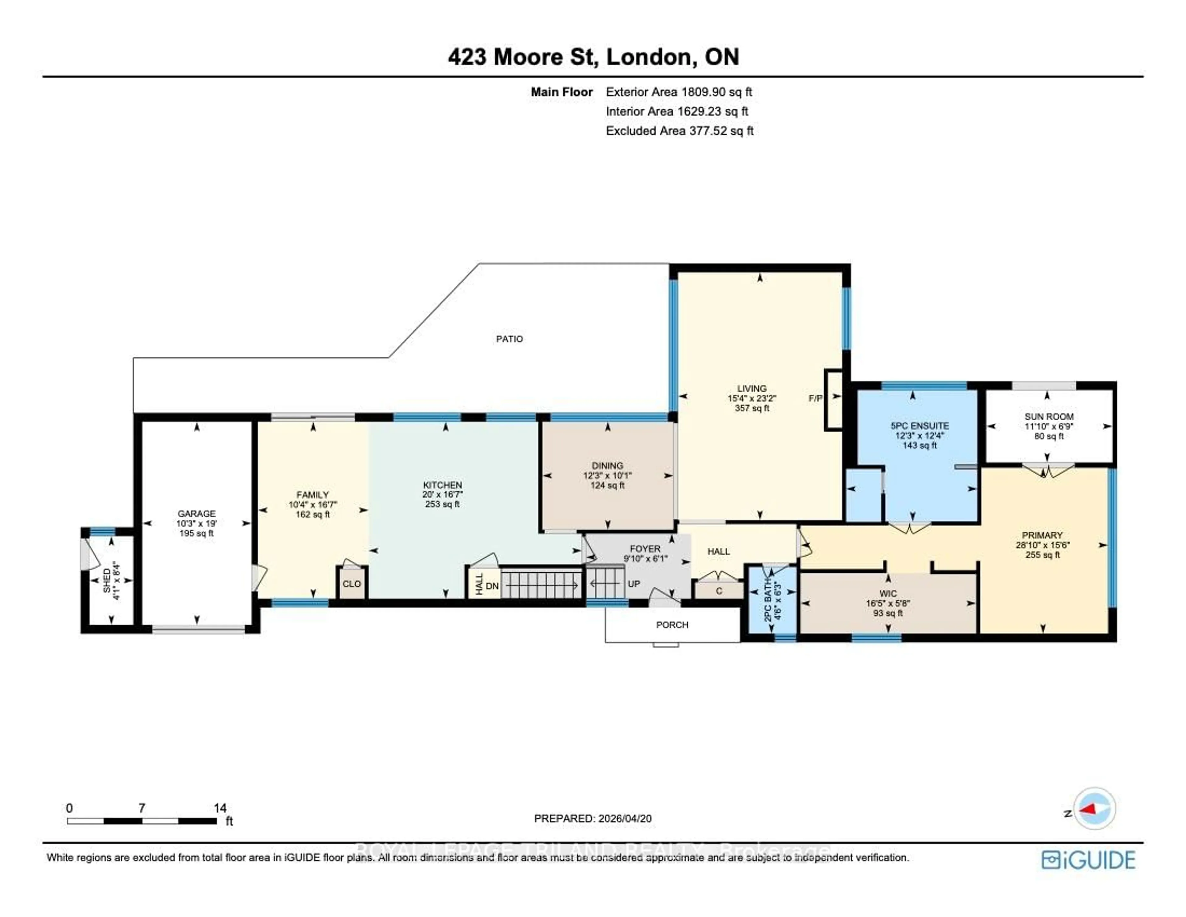 Floor plan for 423 MOORE St, London South Ontario N6C 2C1