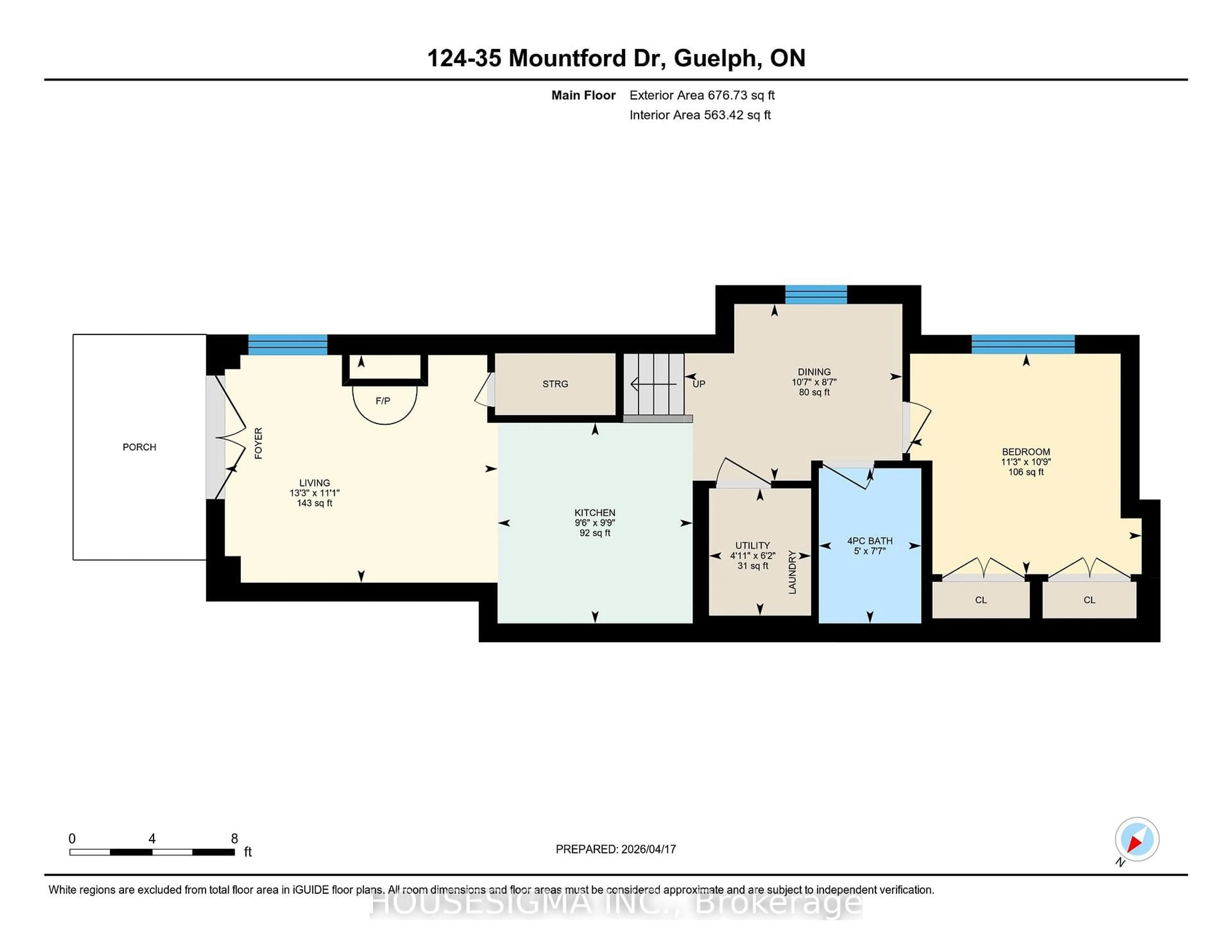 Floor plan for 35 Mountford Dr #124, Guelph Ontario N1E 0G6