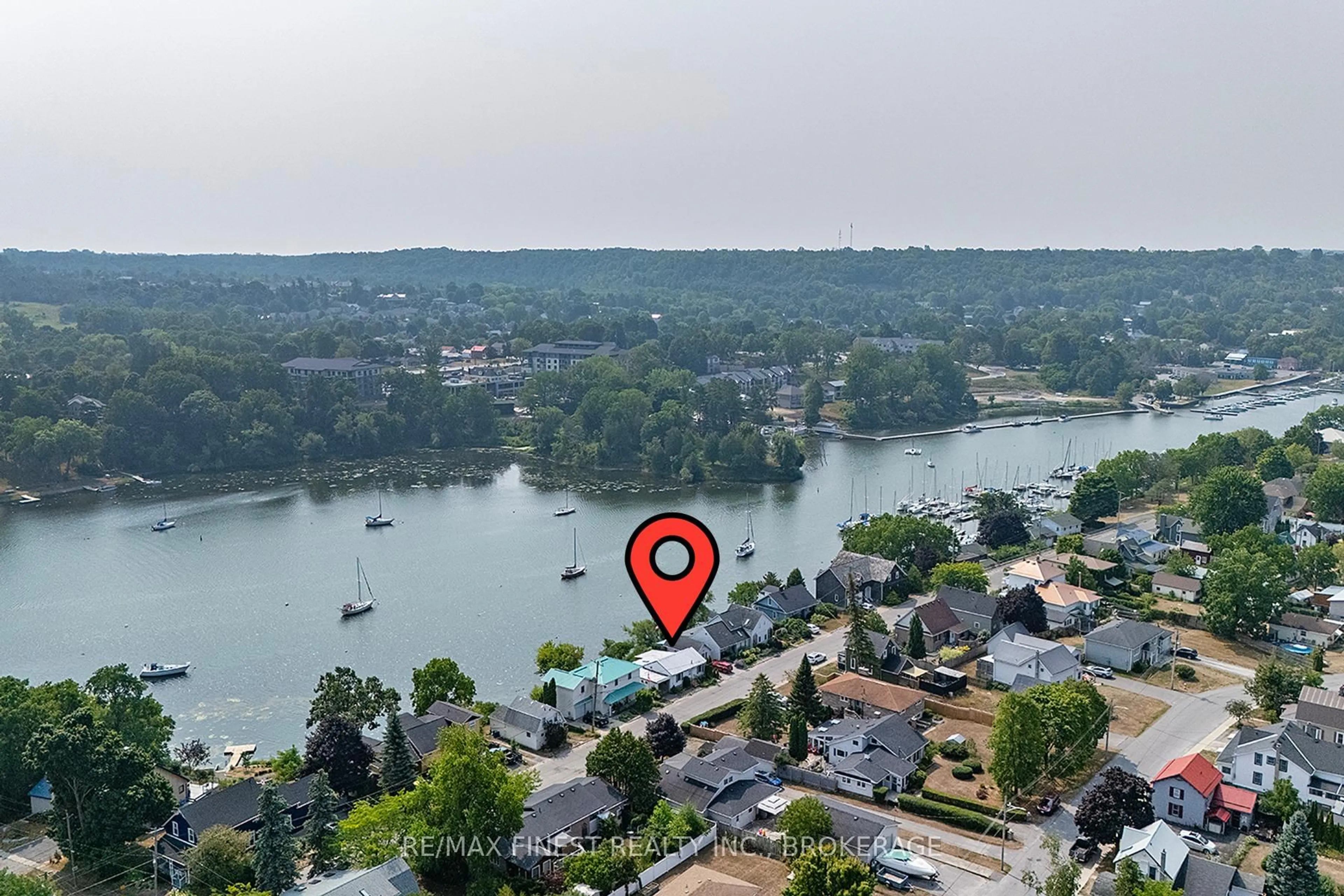 A pic from outside/outdoor area/front of a property/back of a property/a pic from drone, water/lake/river/ocean view for 42A HILL St, Prince Edward County Ontario K0K 2T0