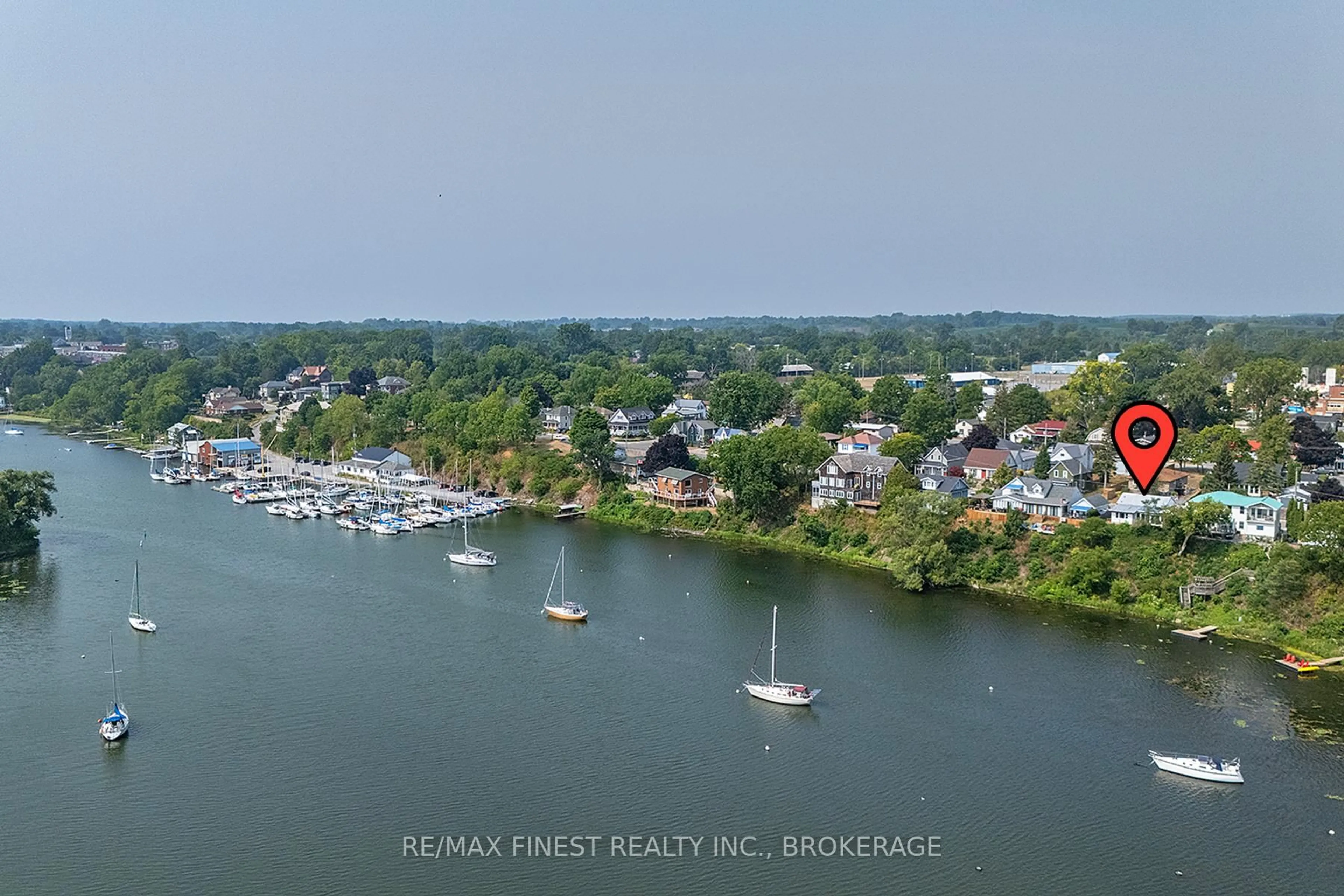 A pic from outside/outdoor area/front of a property/back of a property/a pic from drone, water/lake/river/ocean view for 42A HILL St, Prince Edward County Ontario K0K 2T0
