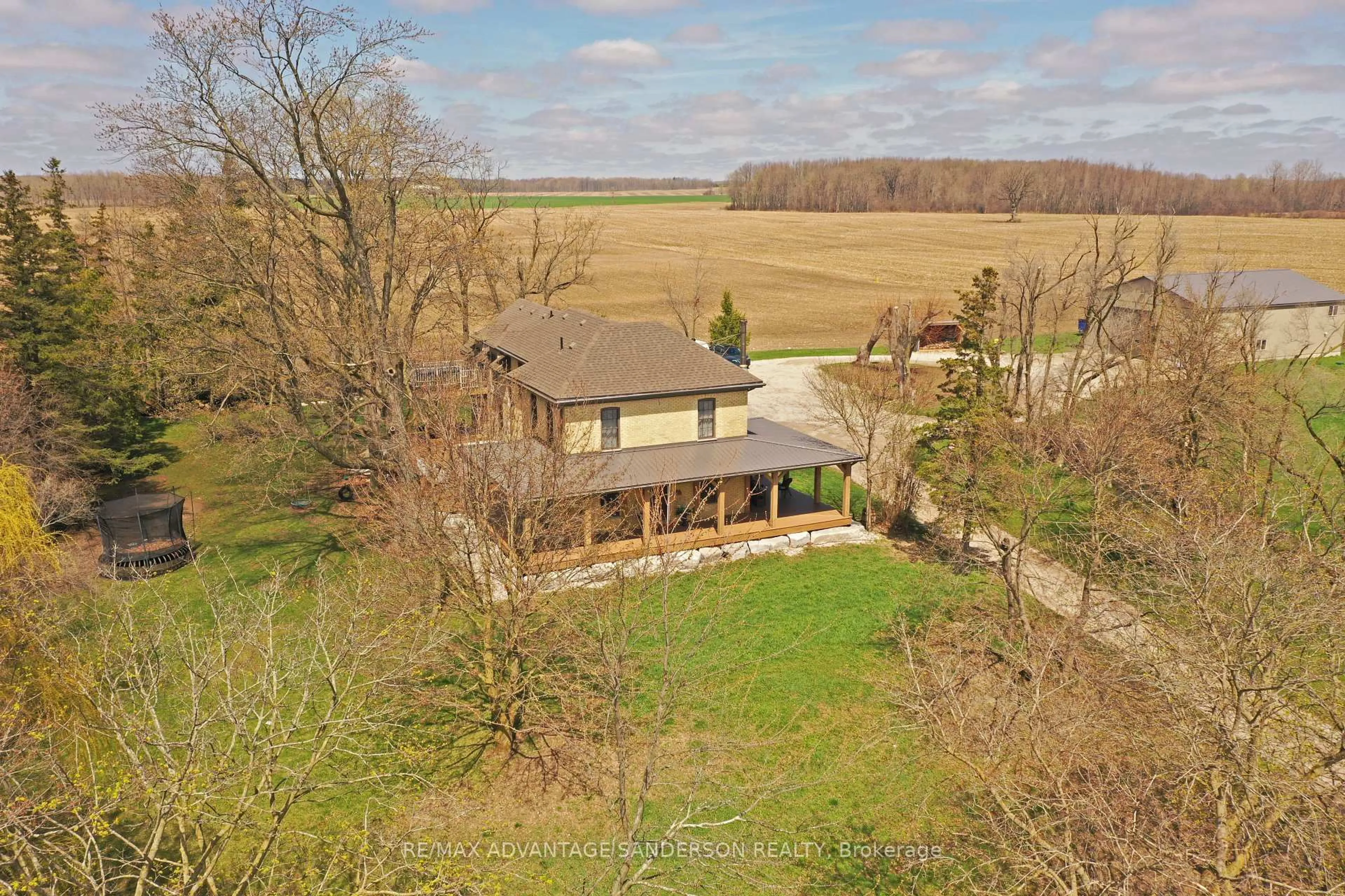 A pic from outside/outdoor area/front of a property/back of a property/a pic from drone, water/lake/river/ocean view for 12486 Medway Rd, Middlesex Centre Ontario N0M 1C0