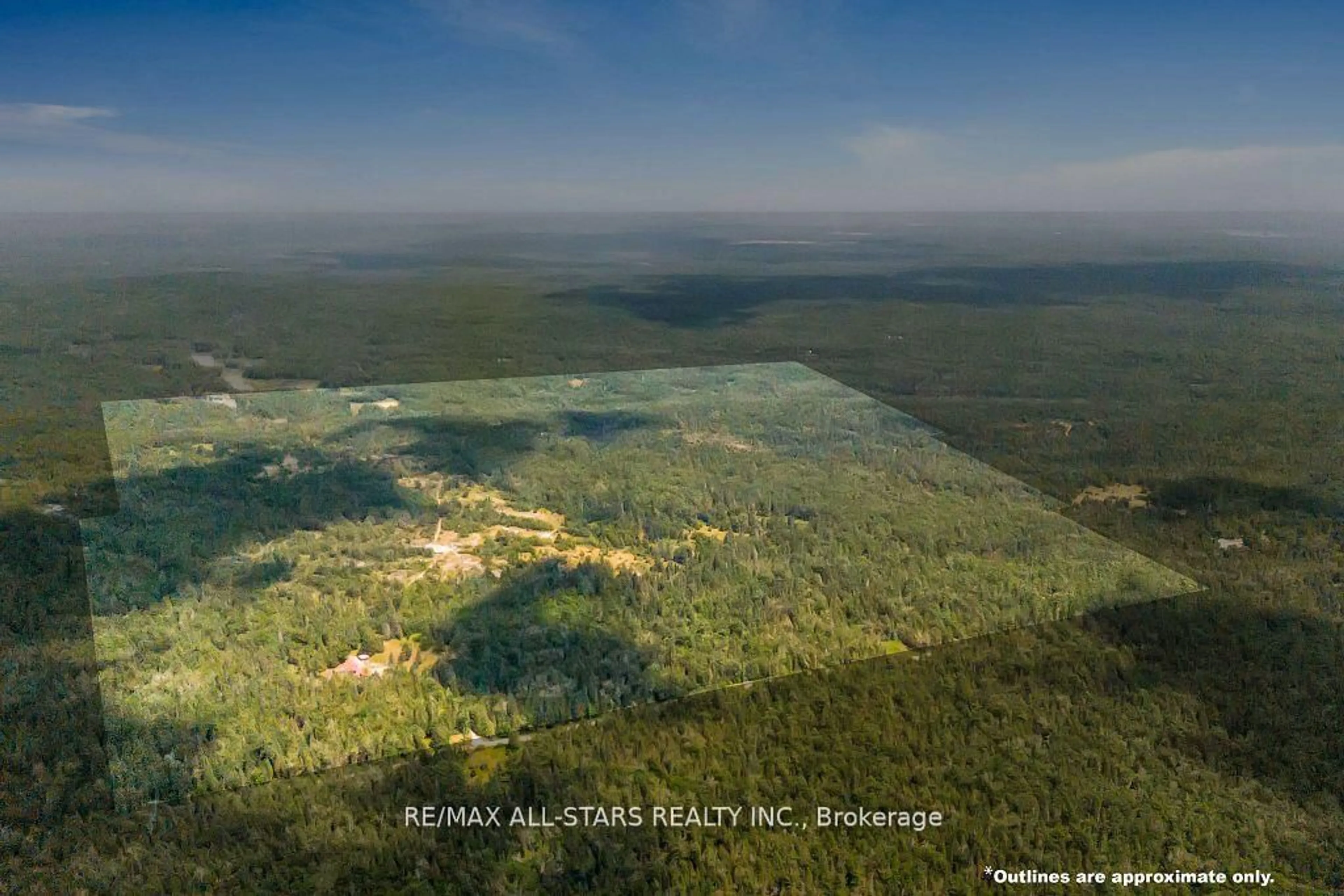 A pic from outside/outdoor area/front of a property/back of a property/a pic from drone, forest/trees view for 380 Ledge Rd, Trent Lakes Ontario K0M 1A0