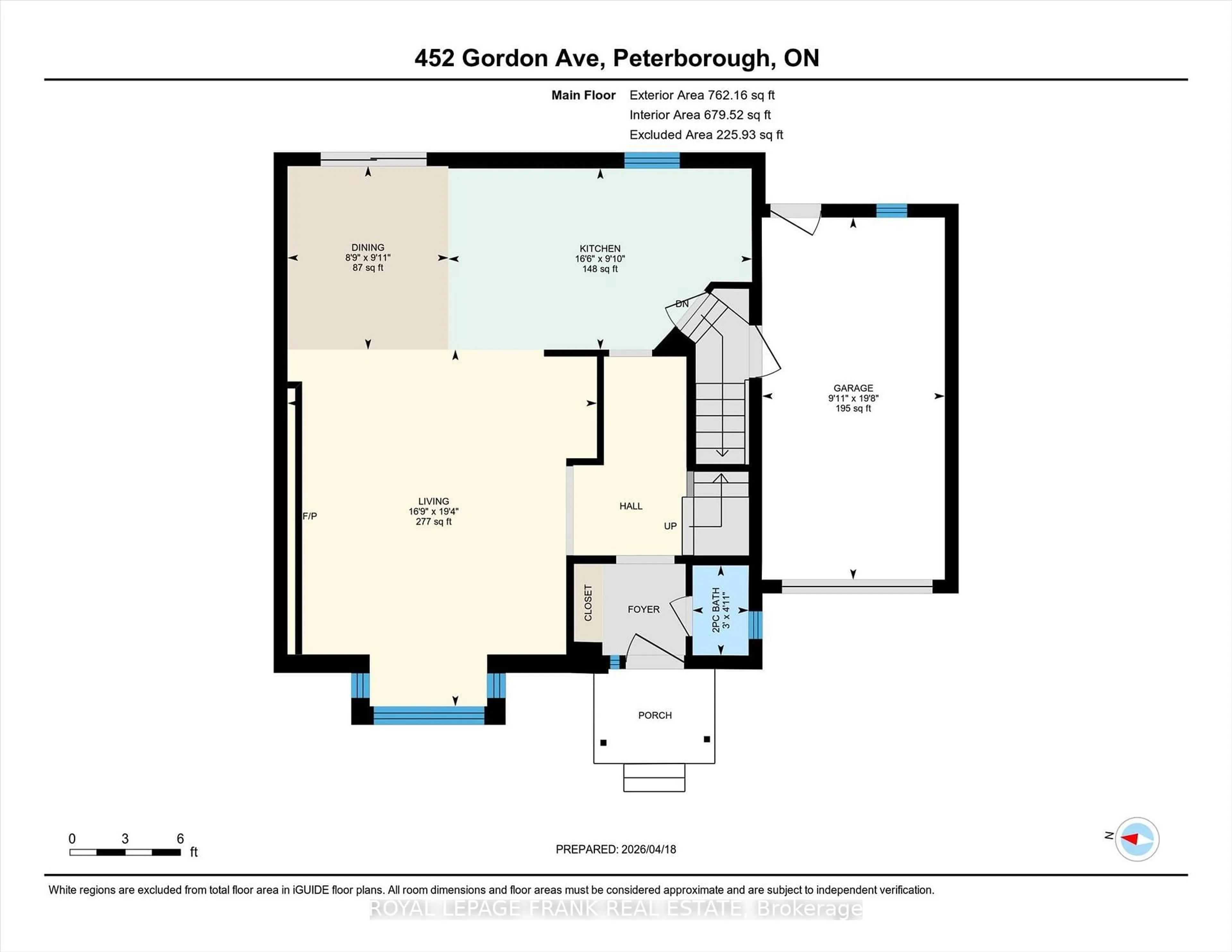Floor plan for 452 Gordon Ave, Peterborough Ontario K9J 6G5