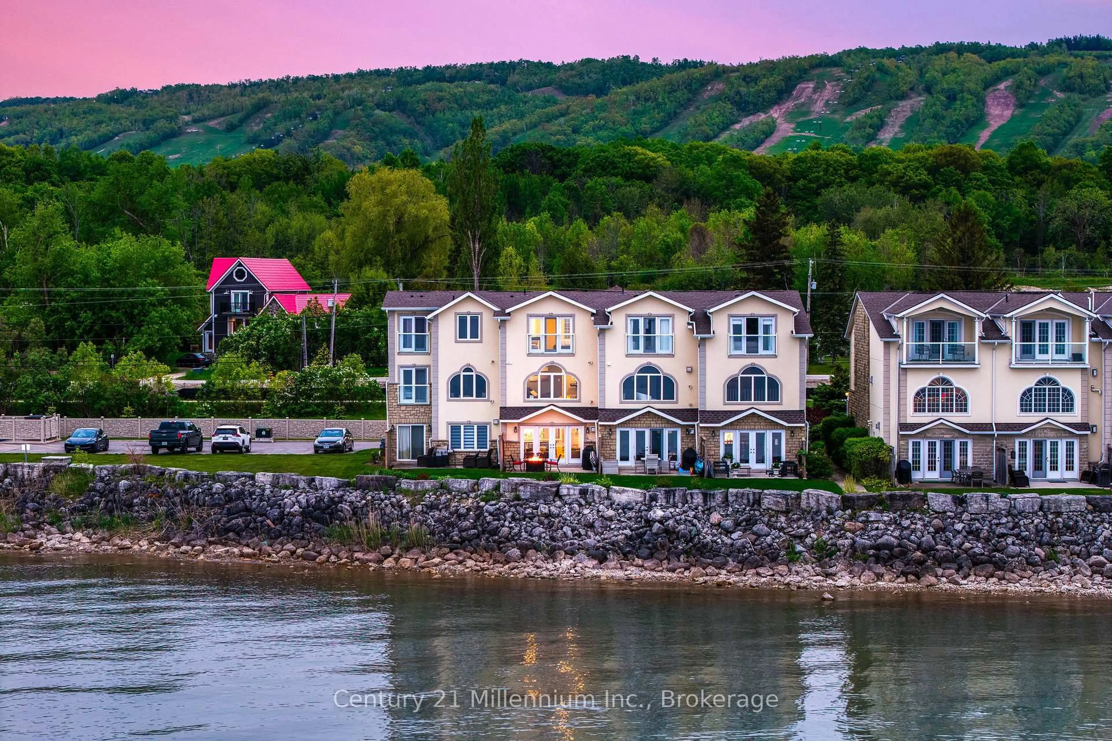 A pic from outside/outdoor area/front of a property/back of a property/a pic from drone, water/lake/river/ocean view for 209707 Hwy 26 #15, Blue Mountains Ontario L9Y 0T8