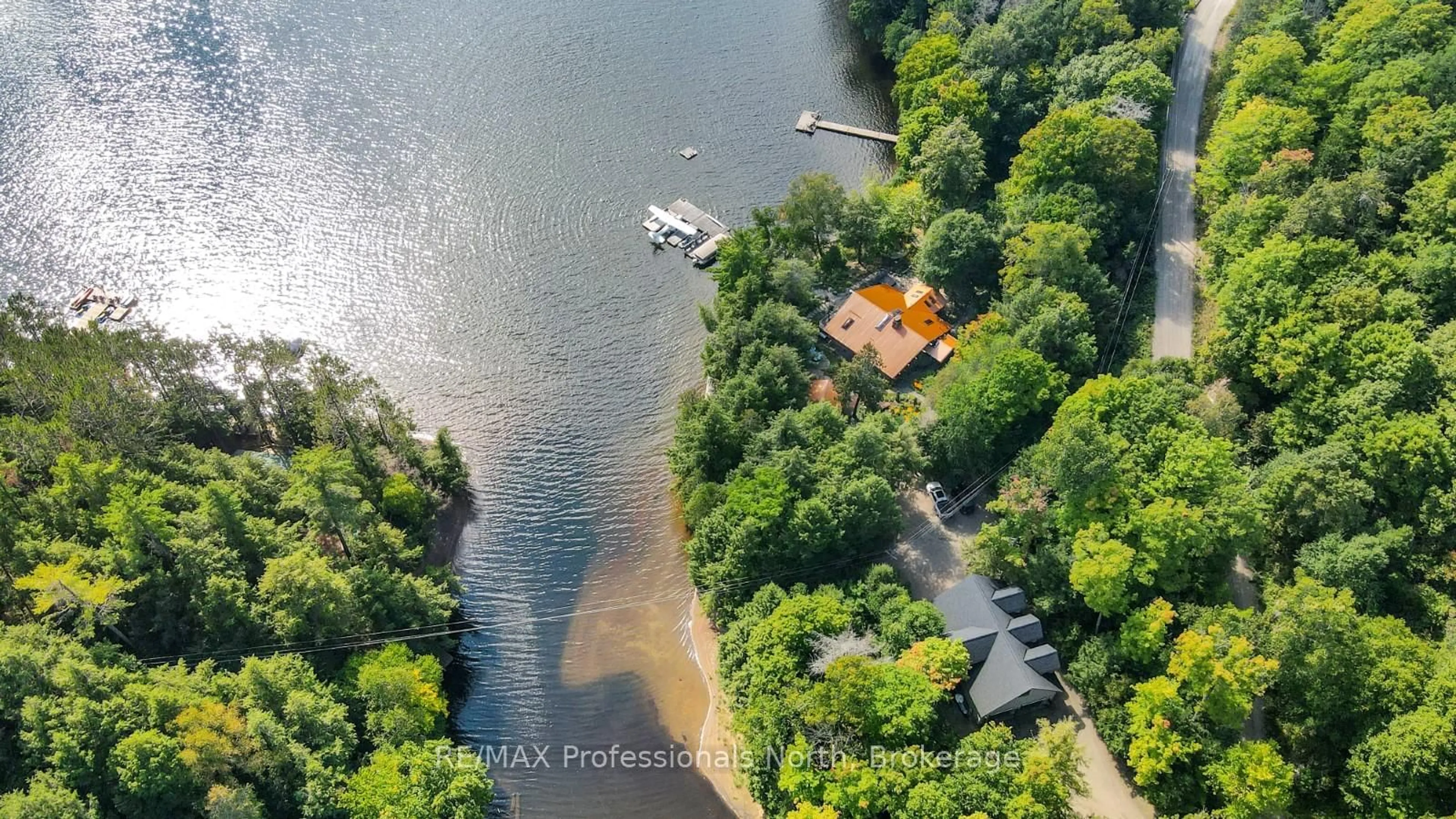 A pic from outside/outdoor area/front of a property/back of a property/a pic from drone, water/lake/river/ocean view for 2718 Wilkinson Rd, Dysart et al Ontario K0M 1S0