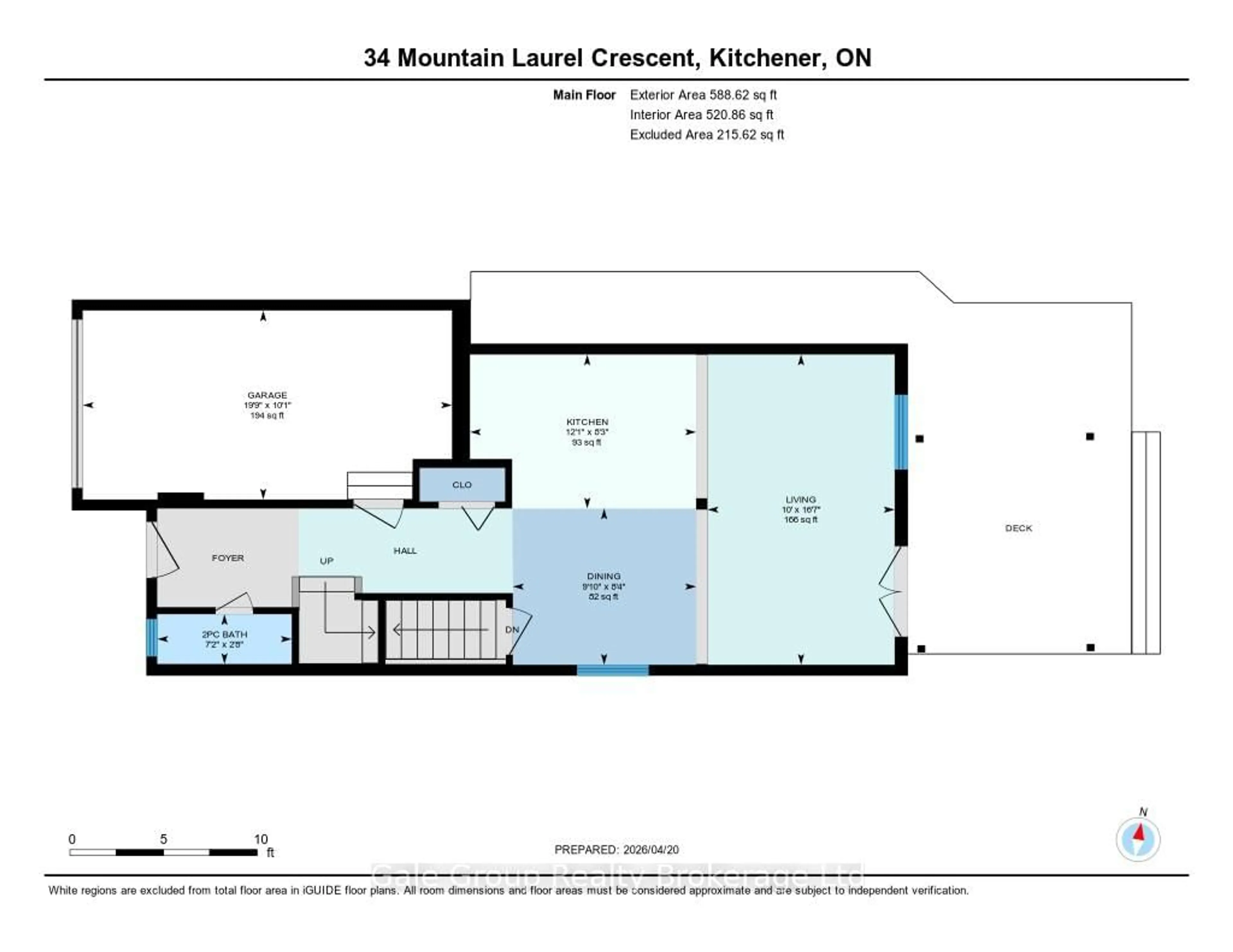Floor plan for 34 Mountain Laurel Cres, Kitchener Ontario N2E 3W9