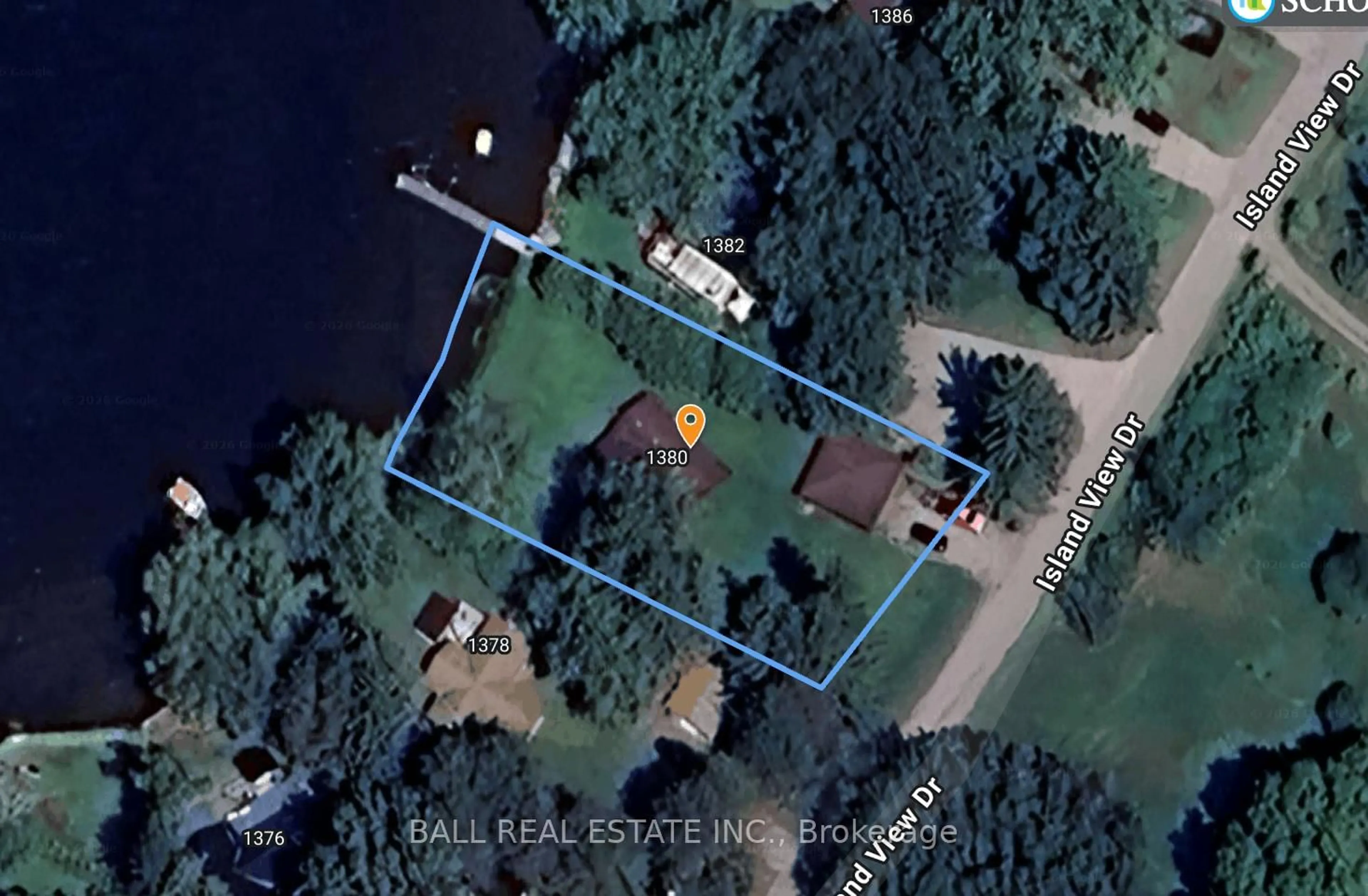 A pic from outside/outdoor area/front of a property/back of a property/a pic from drone, water/lake/river/ocean view for 1380 Island View Dr, Selwyn Ontario K0L 1T0