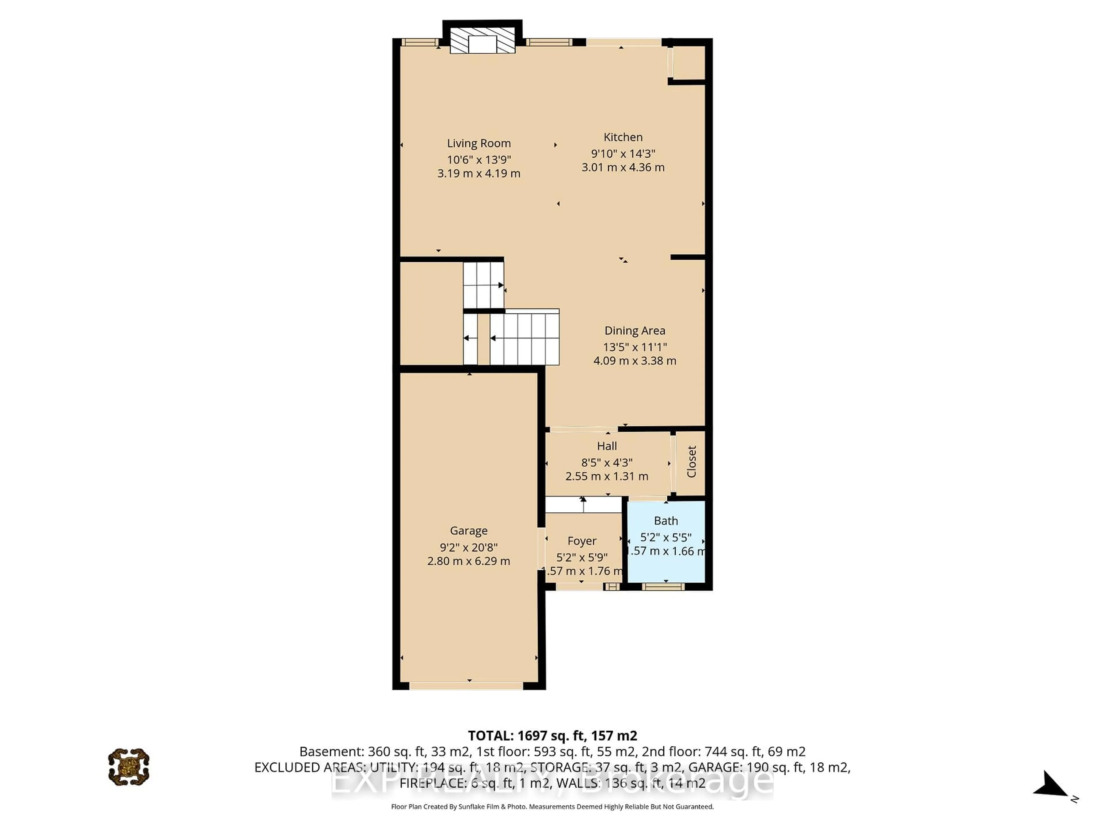 Floor plan for 359 Bakewell Cres, Ottawa Ontario K2G 7E9