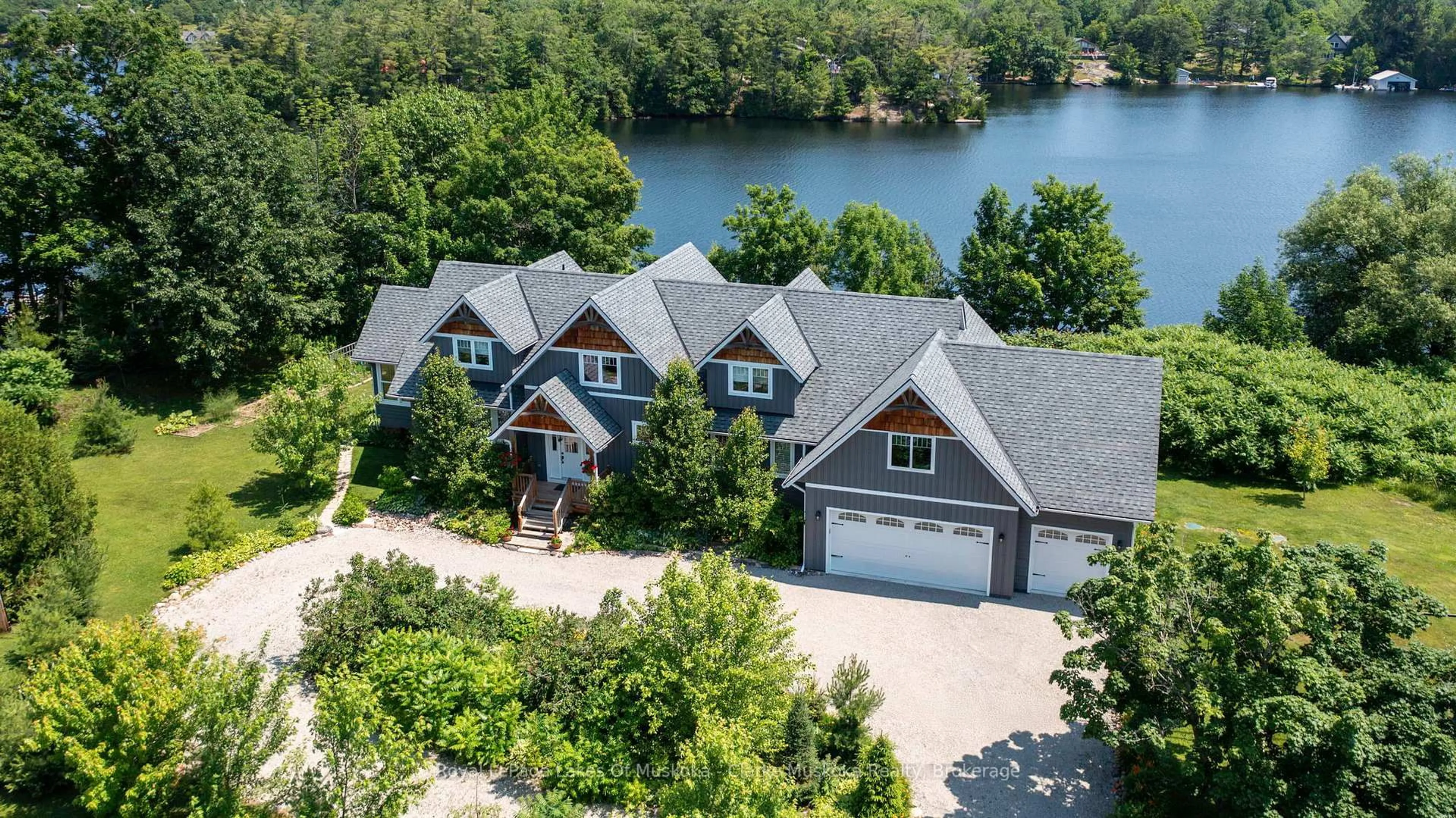 A pic from outside/outdoor area/front of a property/back of a property/a pic from drone, water/lake/river/ocean view for 202 Whites Falls Rd, Georgian Bay Ontario L0K 1S0