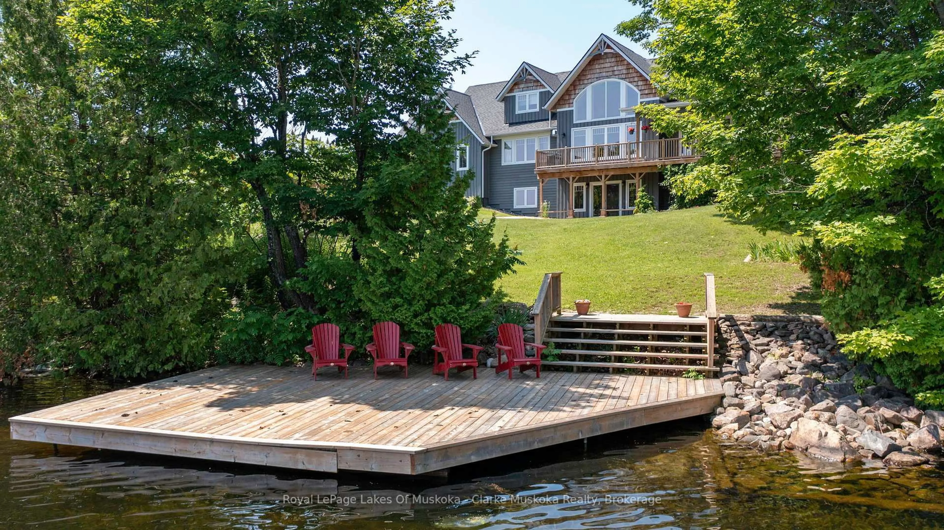 Patio, water/lake/river/ocean view for 202 Whites Falls Rd, Georgian Bay Ontario L0K 1S0