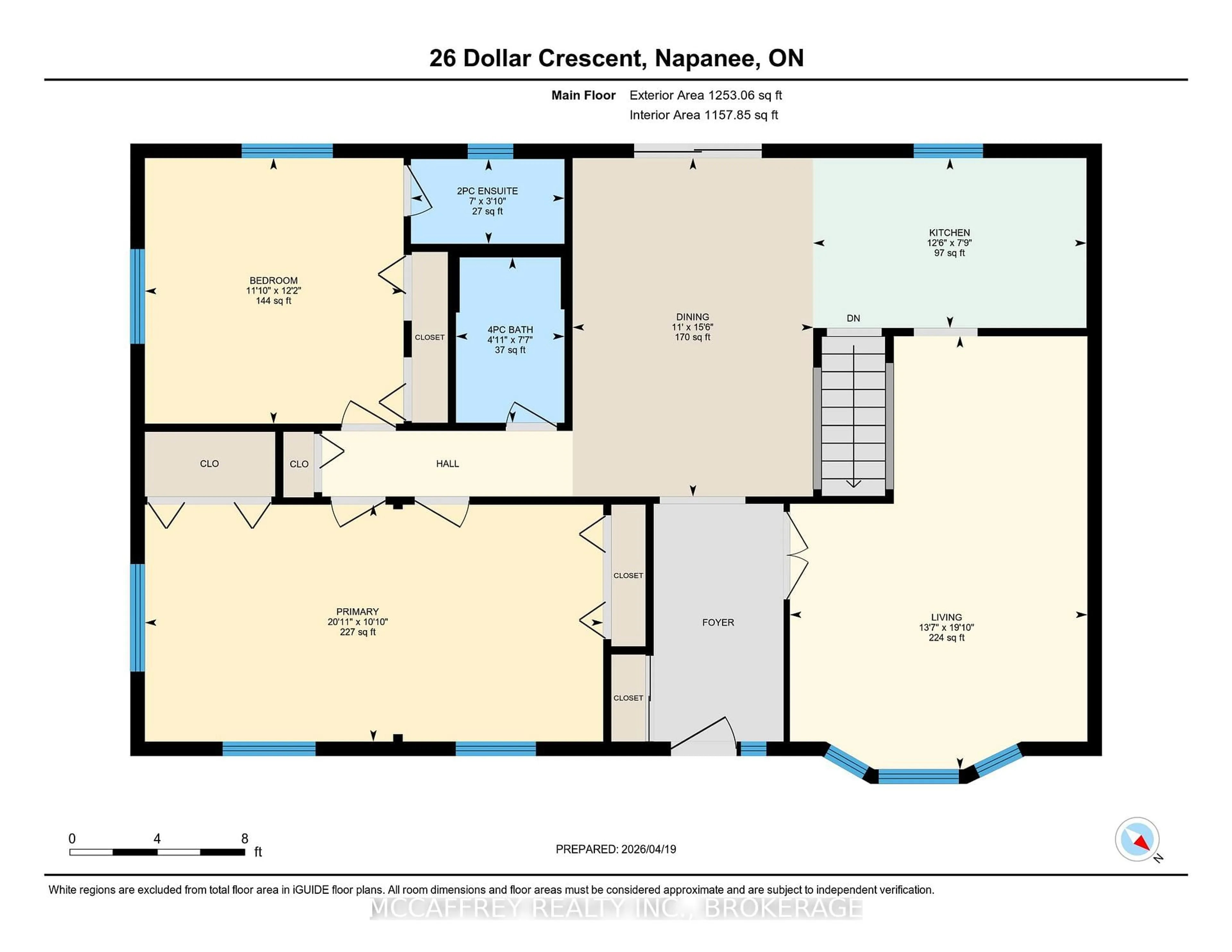 Floor plan for 26 Dollar Cres, Napanee Ontario K7R 3K7