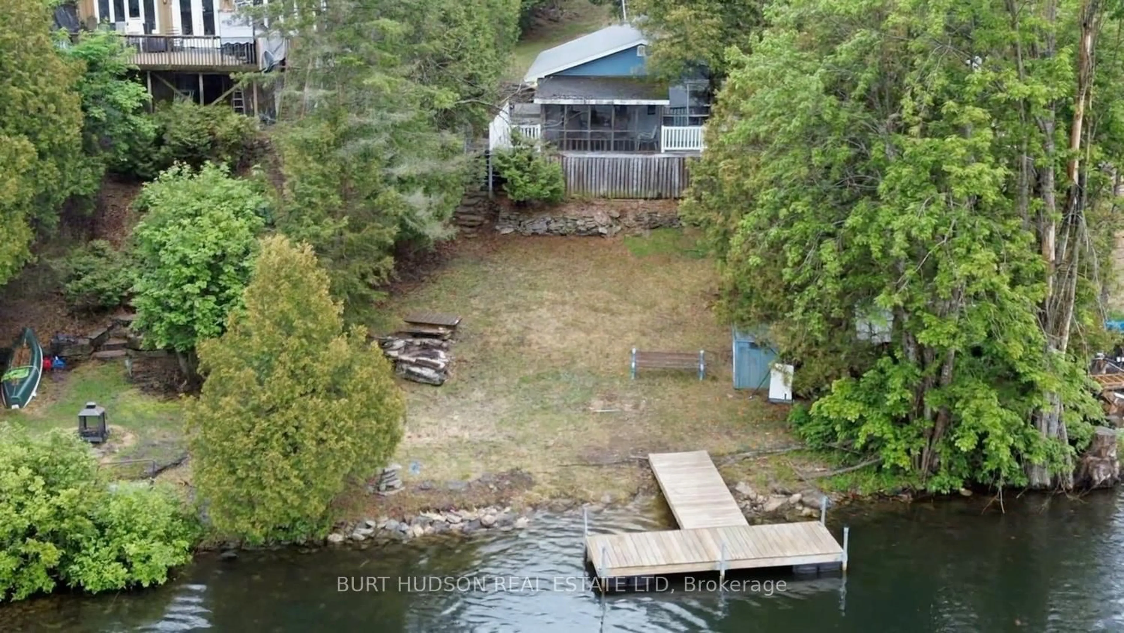A pic from outside/outdoor area/front of a property/back of a property/a pic from drone, water/lake/river/ocean view for 42 Chant Terr, Front of Yonge Ontario K0E 1R0