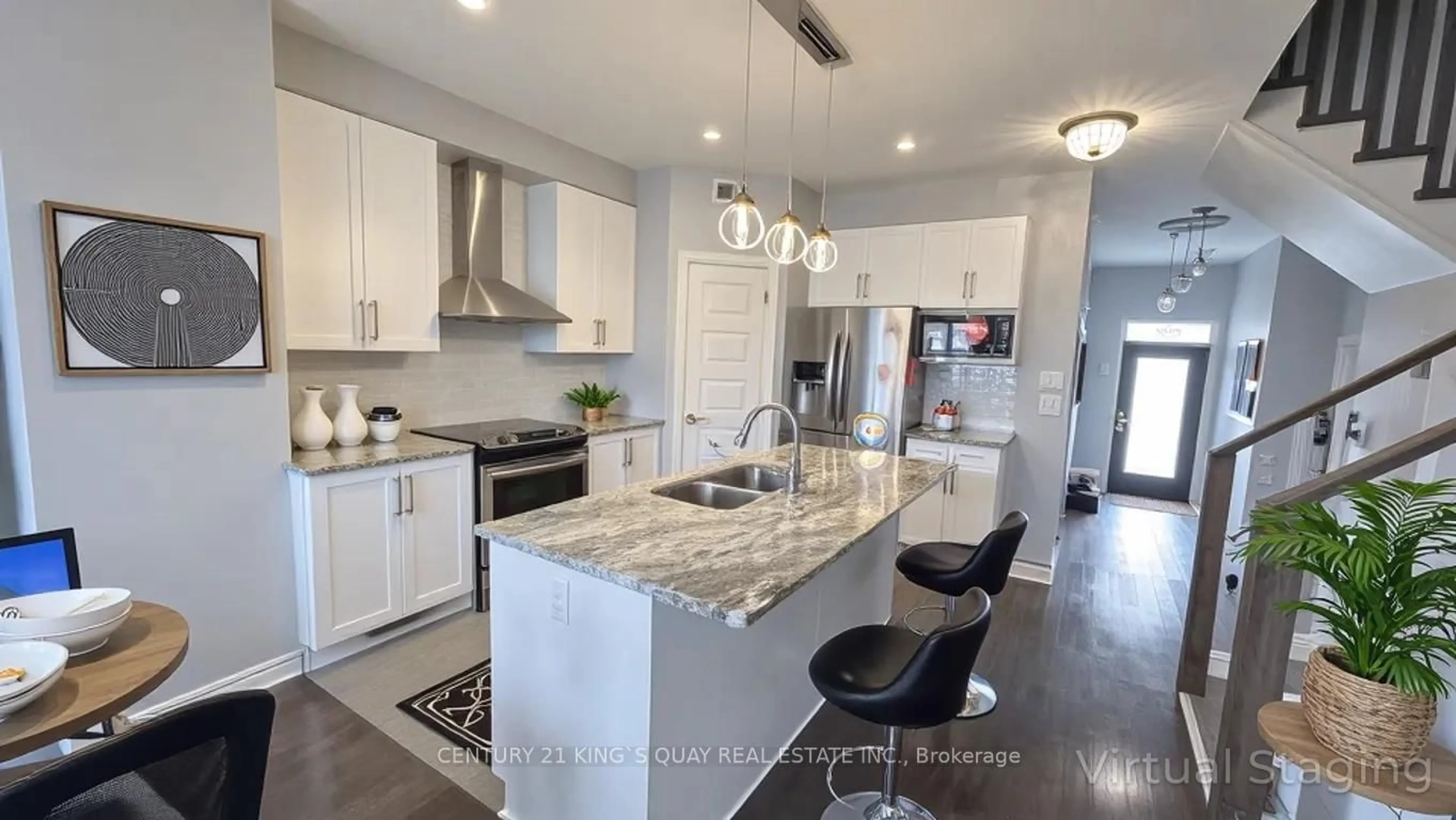 Open concept kitchen, ceramic/tile floor for 891 Riverview Way, Kingston Ontario K7K 0J4