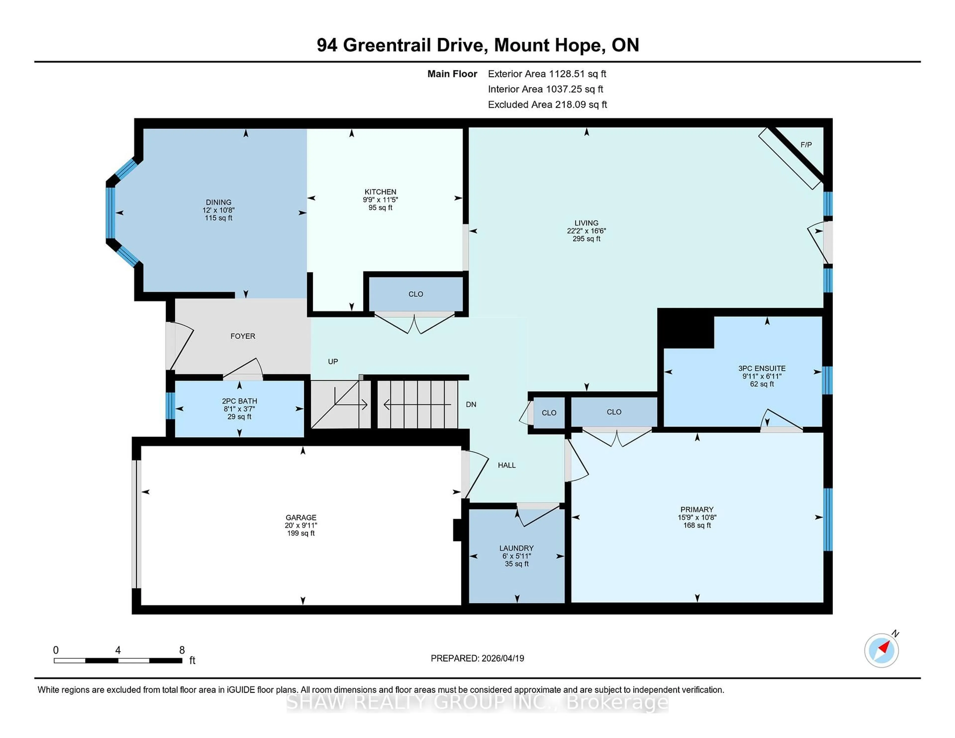 Floor plan for 94 Greentrail Dr #44, Hamilton Ontario L0R 1W0