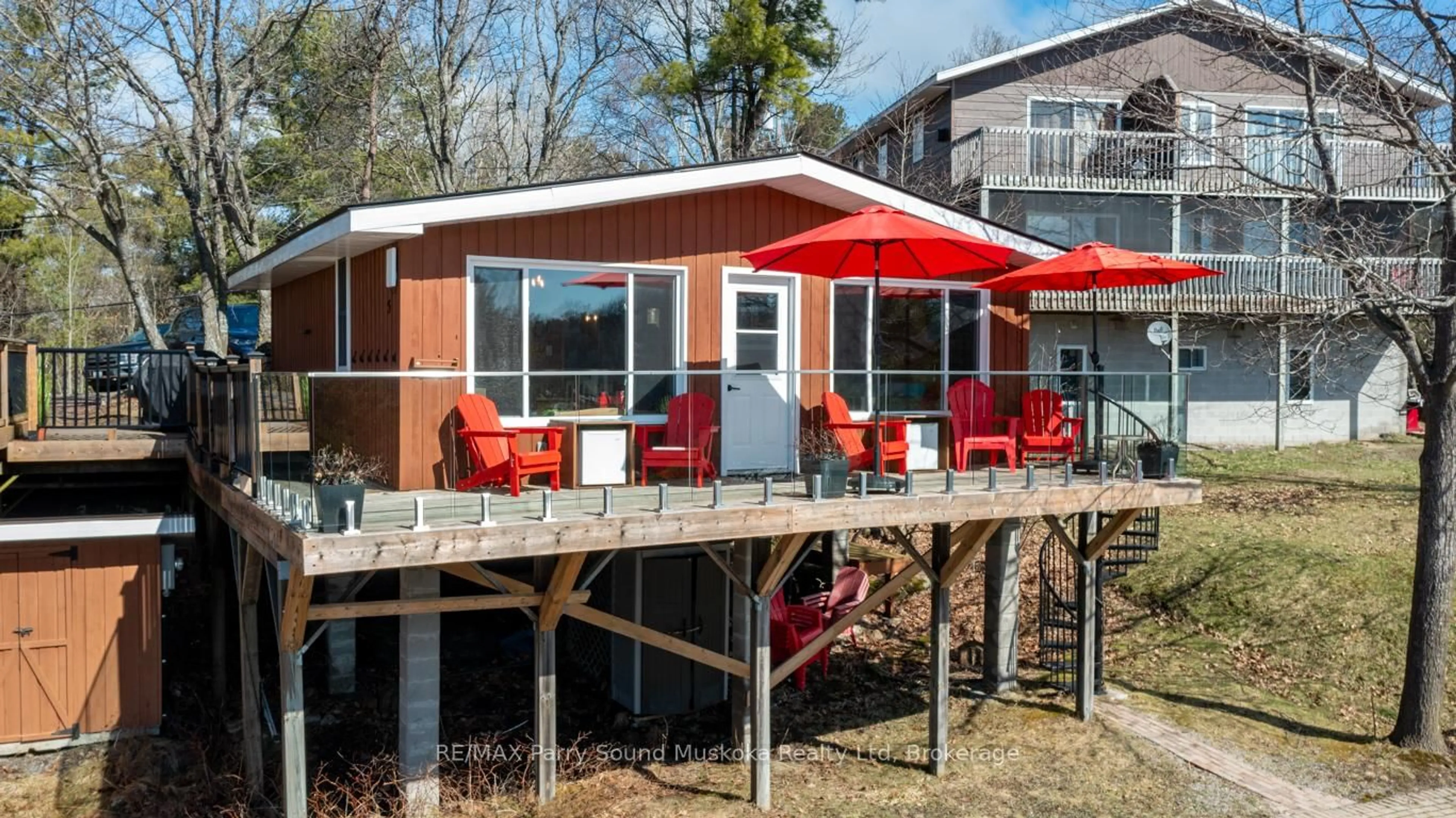 Patio, water/lake/river/ocean view for 111 North Shore Rd #5, The Archipelago Ontario P0G 1K0