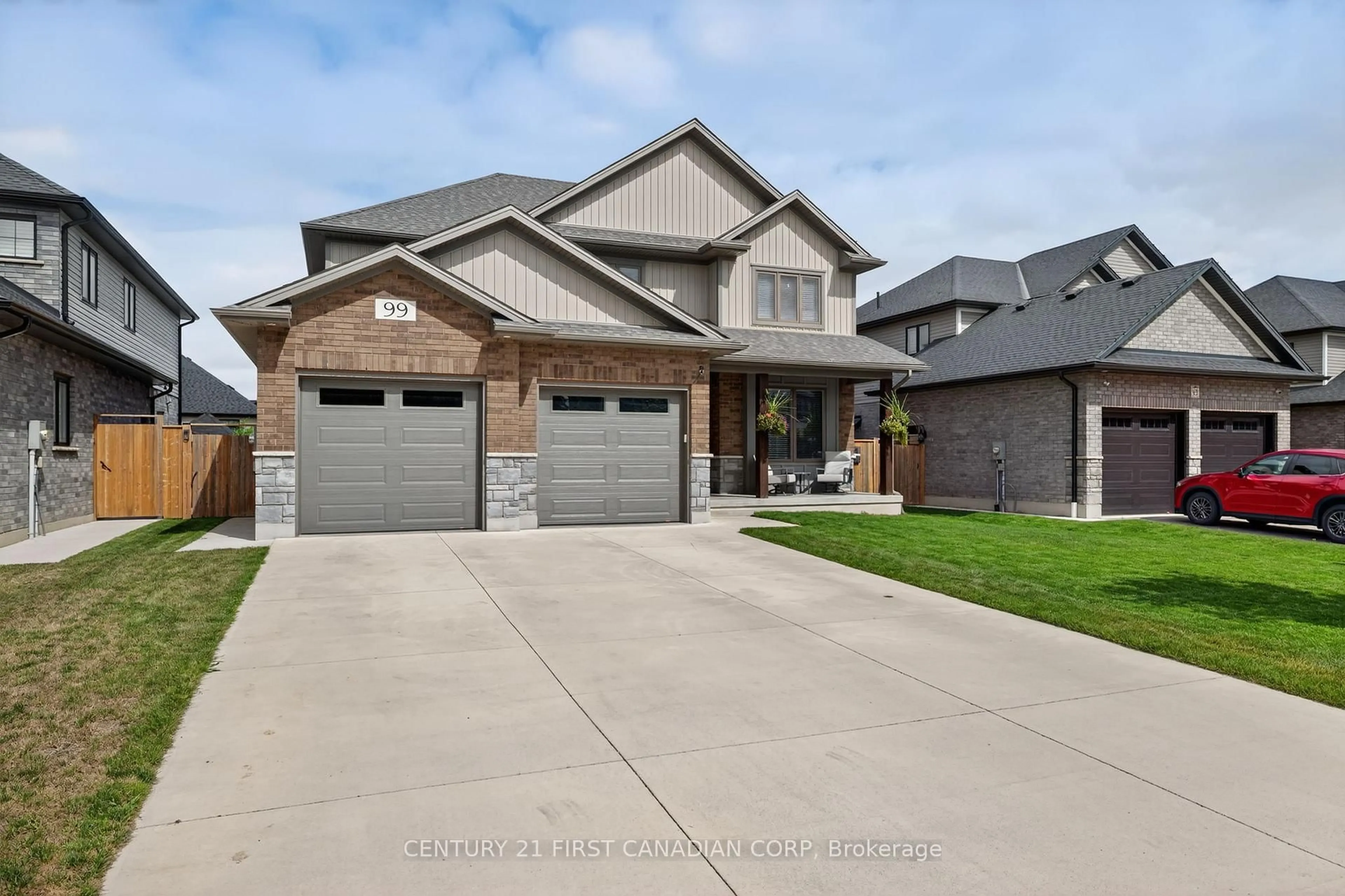 Home with brick exterior material, street for 99 Thames Springs Cres, Zorra Ontario N0M 2M0