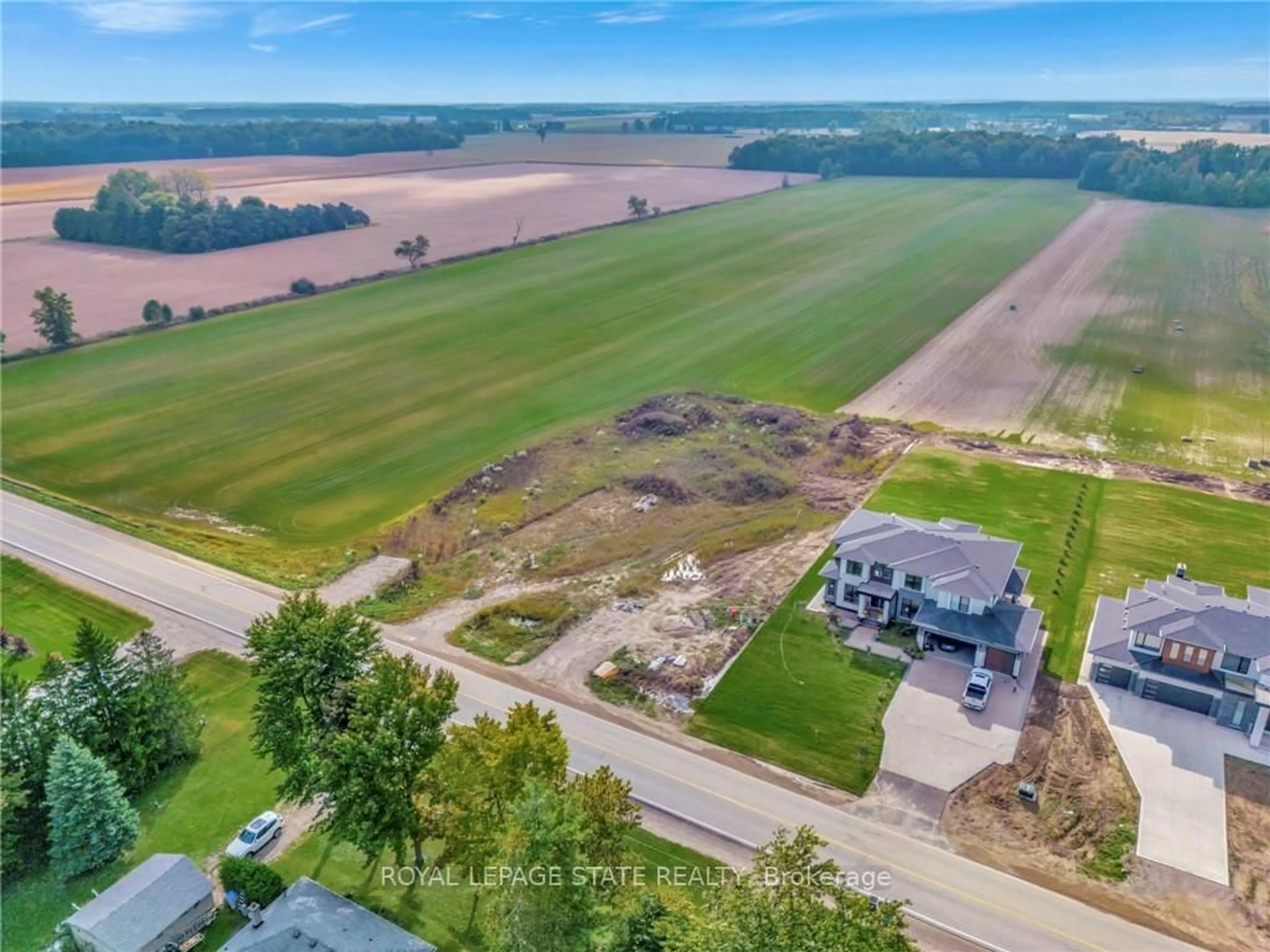 A pic from outside/outdoor area/front of a property/back of a property/a pic from drone, water/lake/river/ocean view for Lot 5 Plover Mills Rd, Middlesex Centre Ontario N0M 2A0