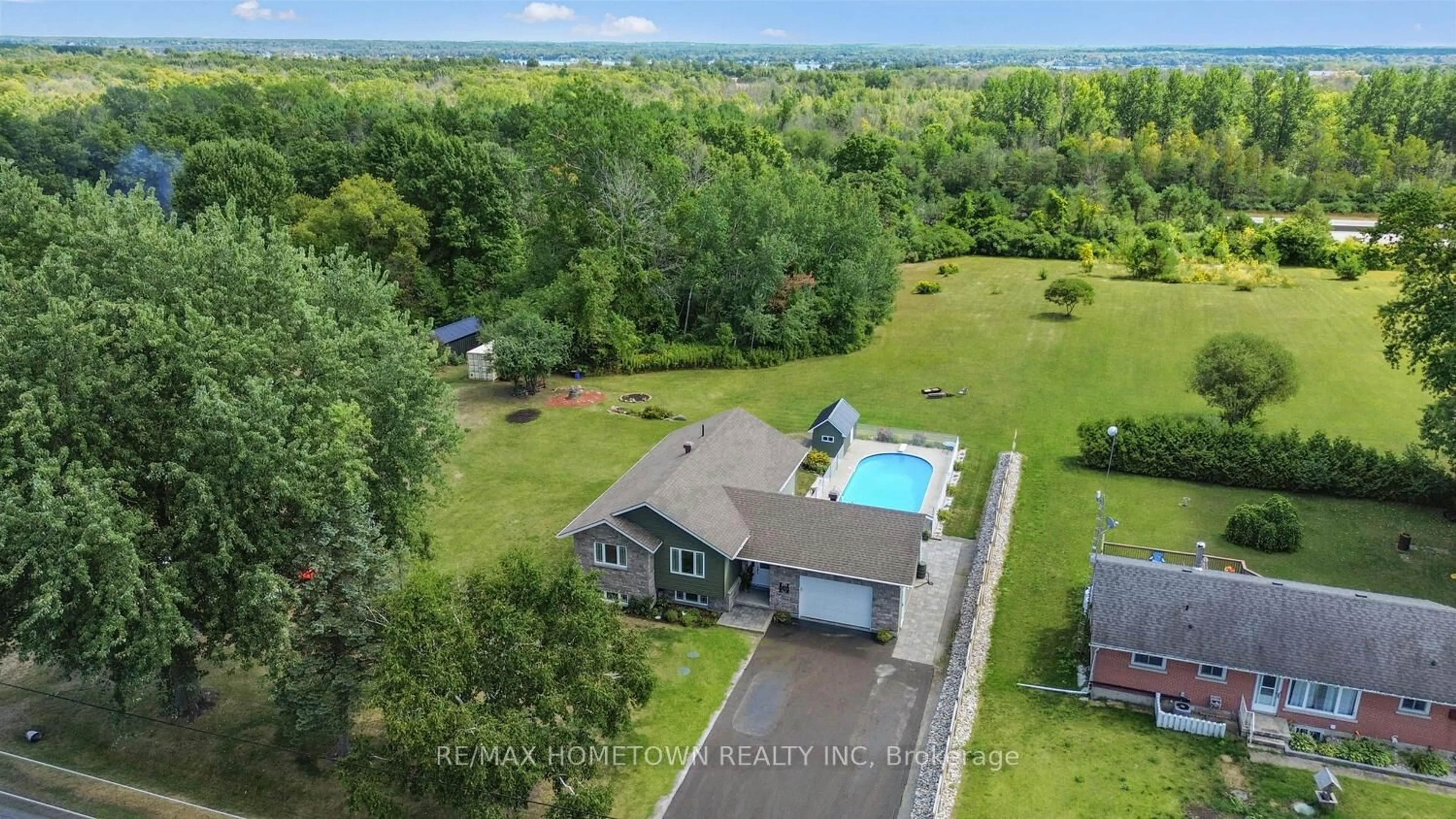 A pic from outside/outdoor area/front of a property/back of a property/a pic from drone, water/lake/river/ocean view for 2915 2nd Concession, Elizabethtown-Kitley Ontario K6V 5T1