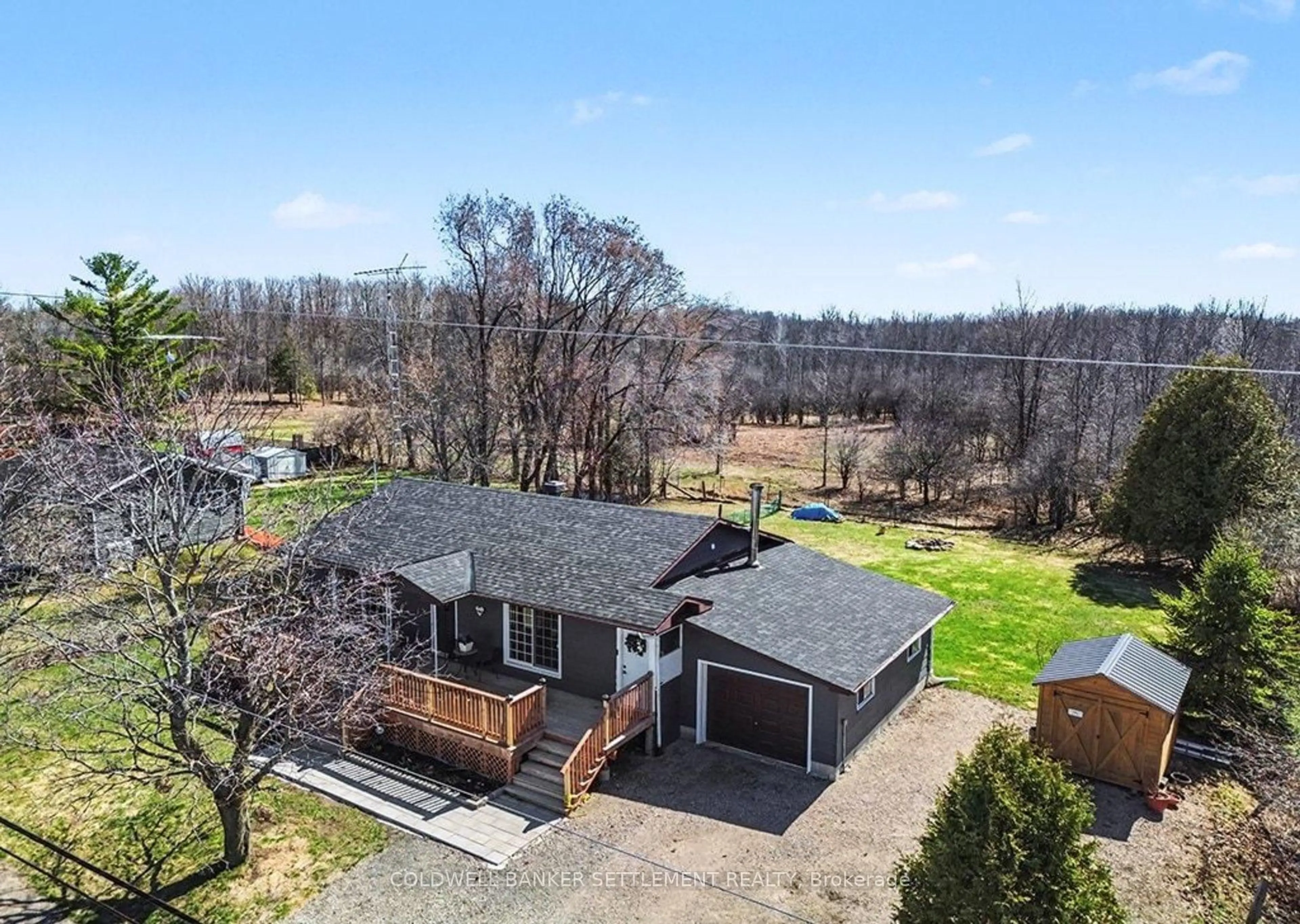 A pic from outside/outdoor area/front of a property/back of a property/a pic from drone, water/lake/river/ocean view for 5907 Hwy. 43 Highway, Perth Ontario K7H 3C7