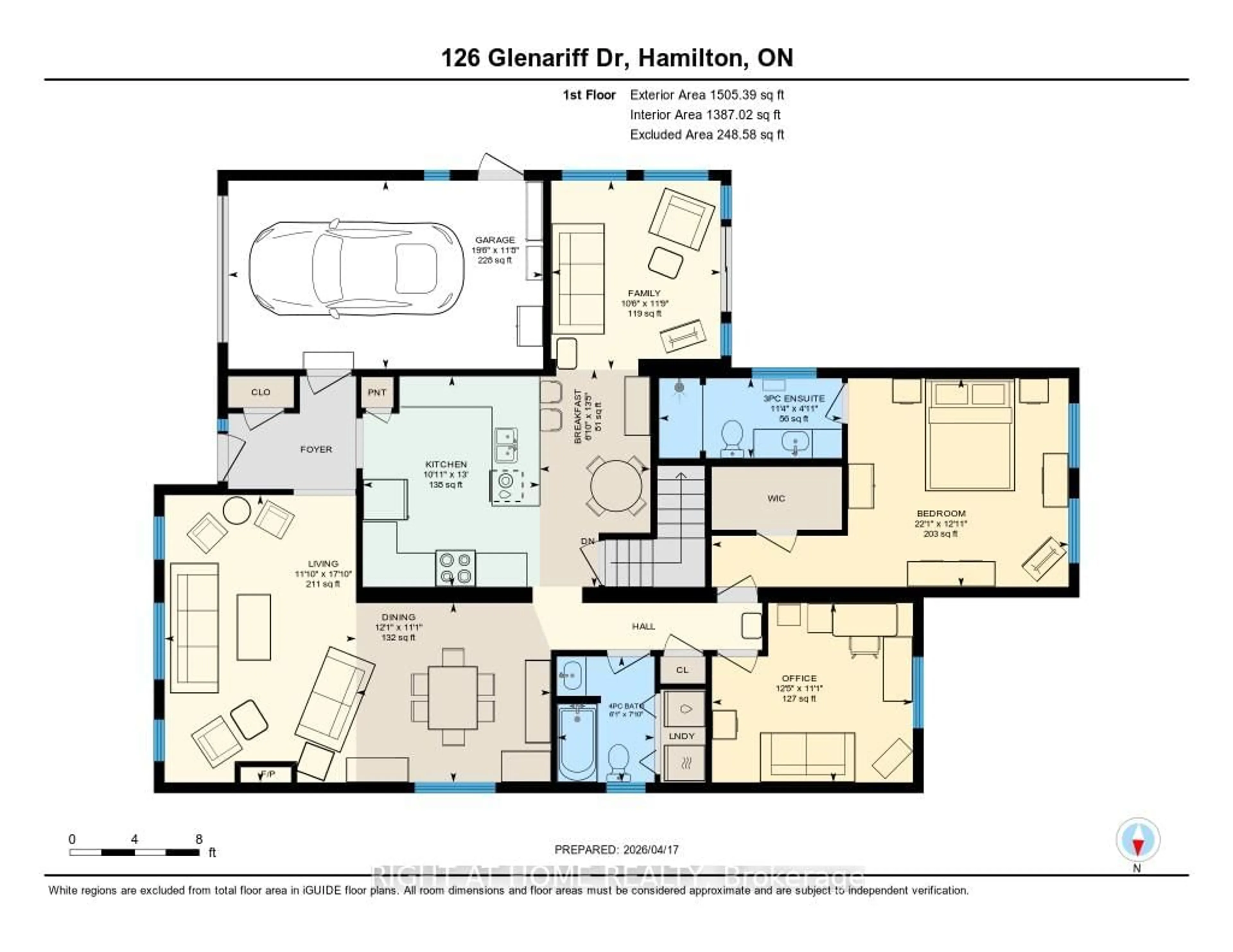 Floor plan for 126 Glenariff Dr, Hamilton Ontario L8B 1A5