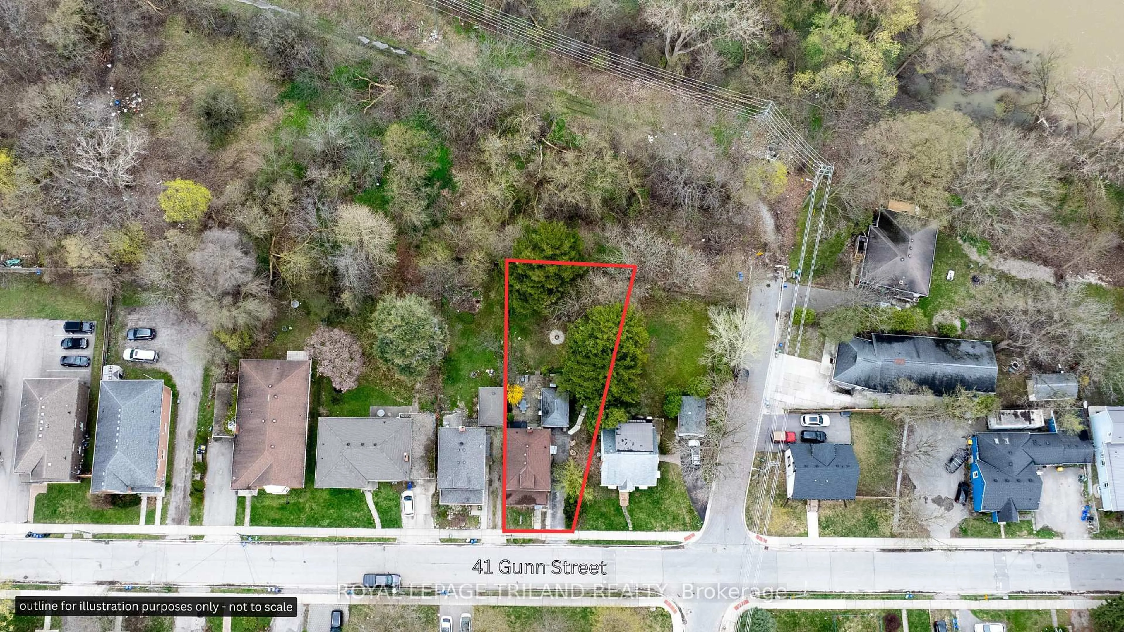 A pic from outside/outdoor area/front of a property/back of a property/a pic from drone, street for 41 GUNN St, London North Ontario N6G 1C6