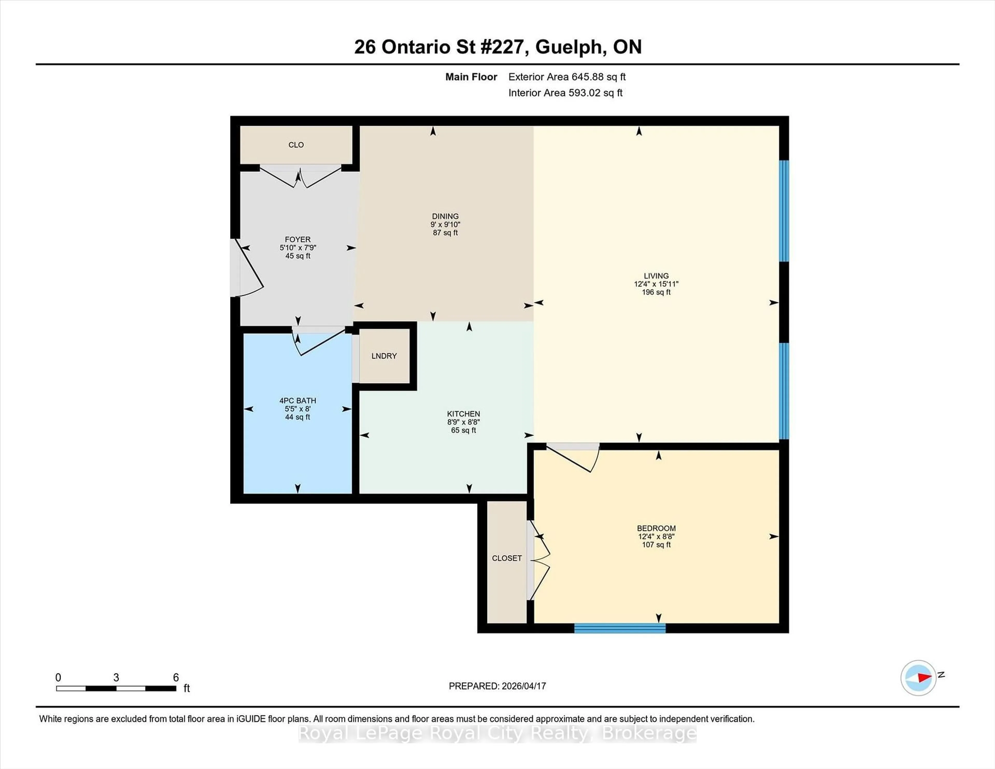 Floor plan for 26 Ontario St #227, Guelph Ontario N1E 7K1
