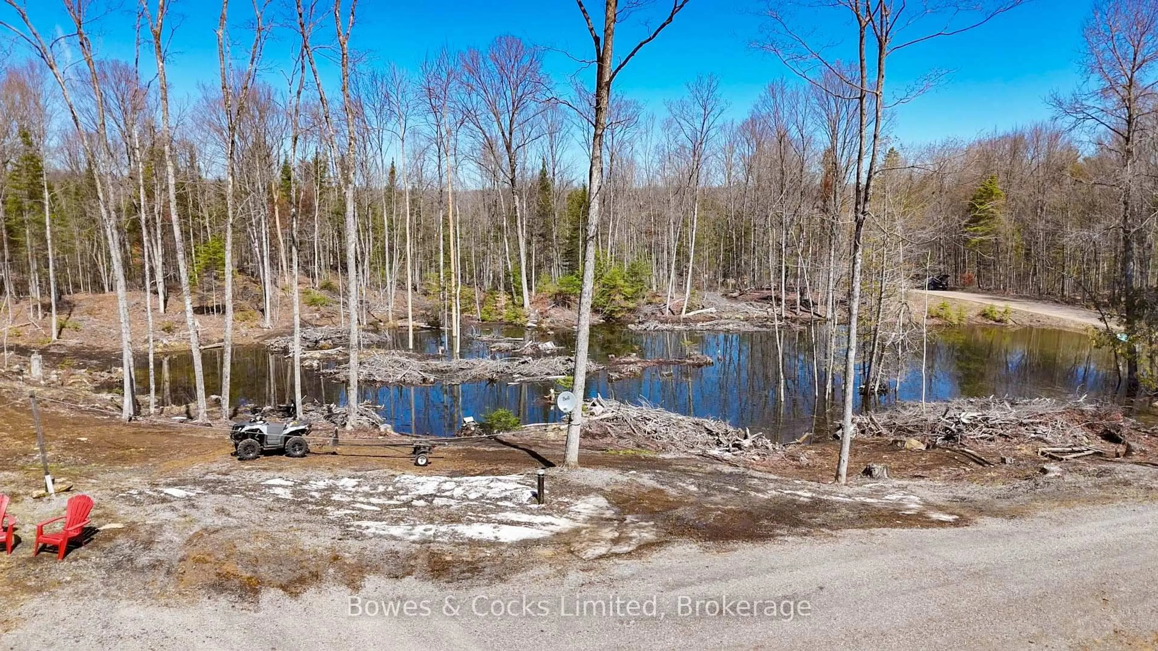 A pic from outside/outdoor area/front of a property/back of a property/a pic from drone, water/lake/river/ocean view for 2108 Old Hastings Rd, Coe Hill Ontario K0L 1P0