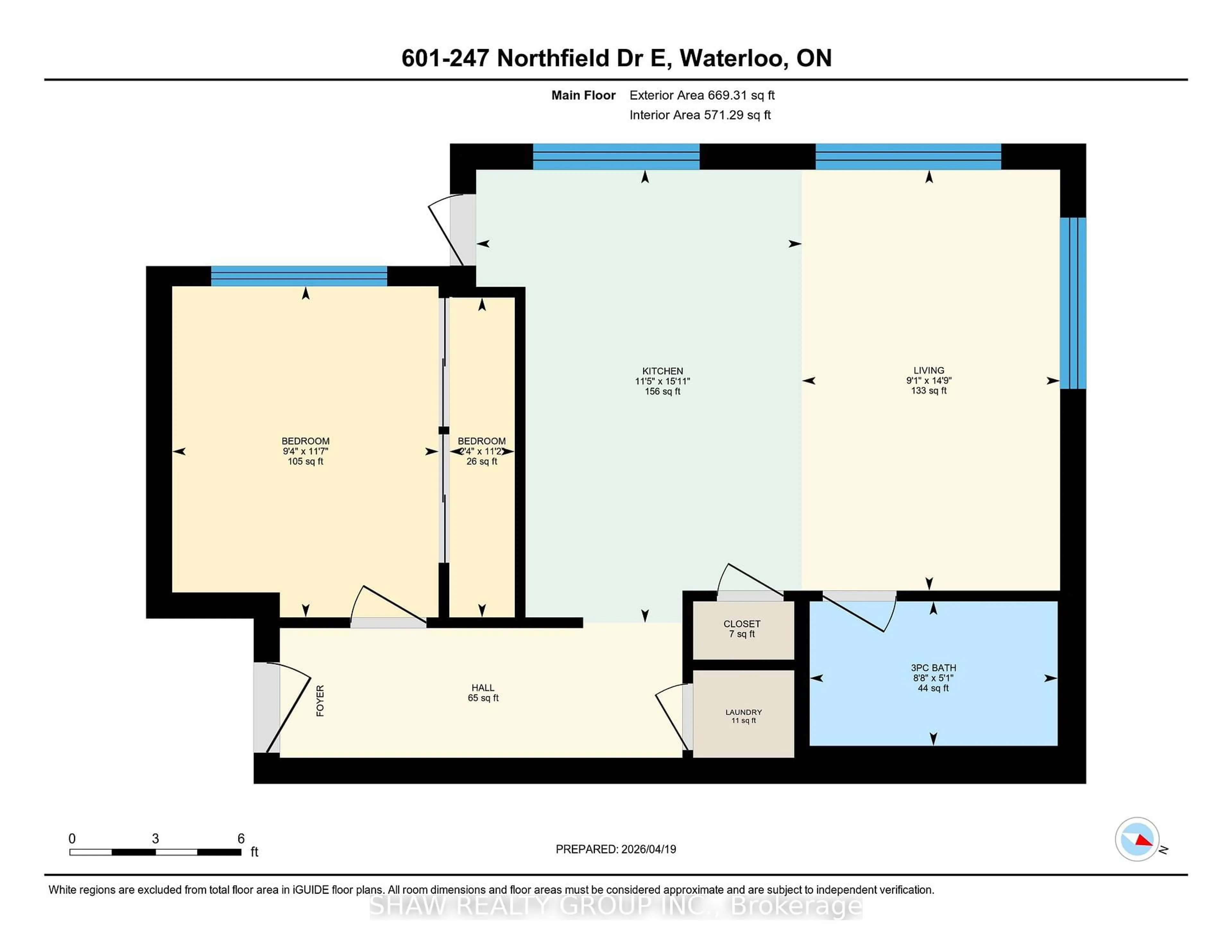 Floor plan for 247 Northfield Dr #601, Waterloo Ontario N2K 0H1