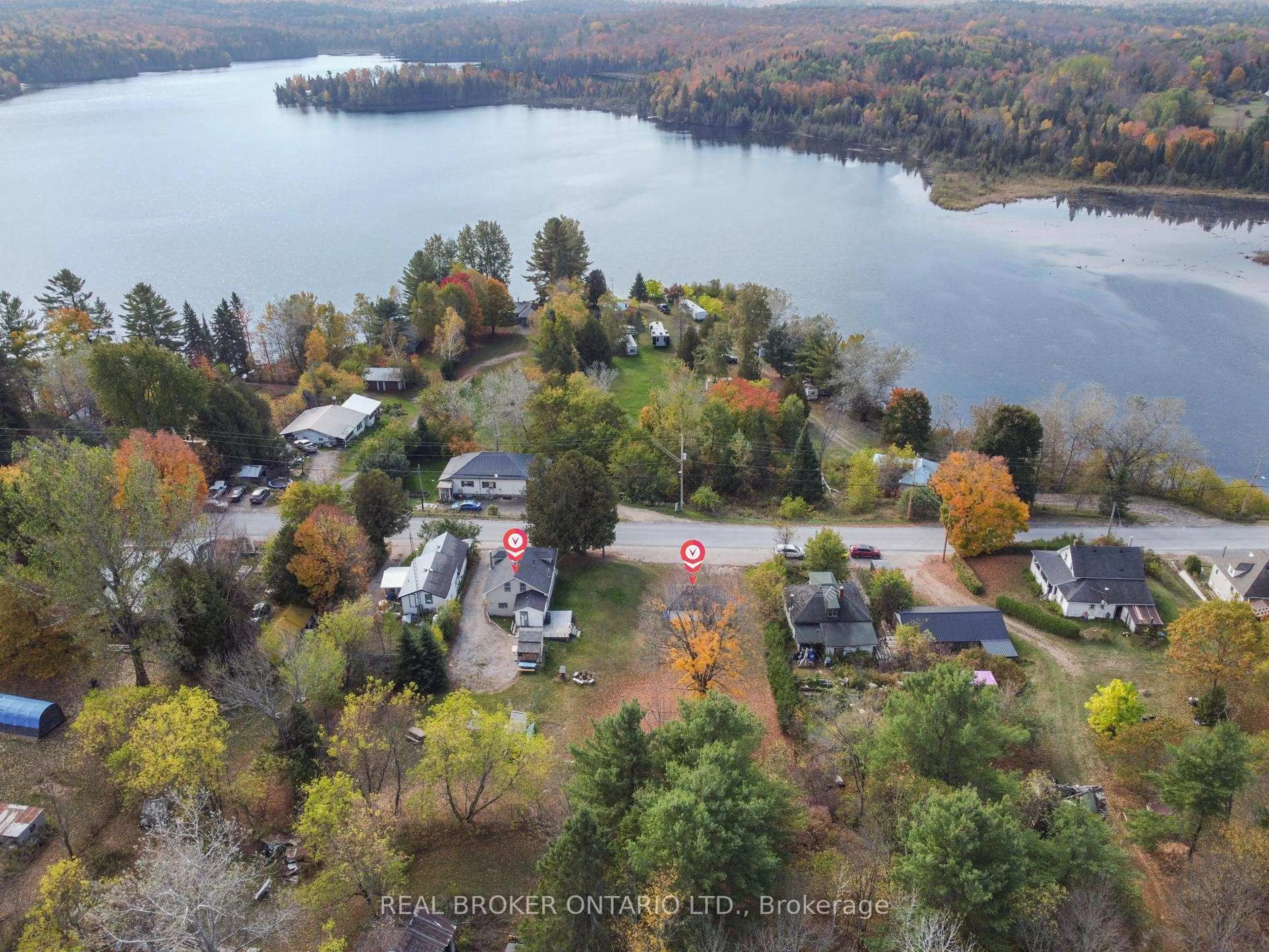 A pic from outside/outdoor area/front of a property/back of a property/a pic from drone, water/lake/river/ocean view for 79 & 85 Bridge St, Denbigh Ontario K0H 1L0