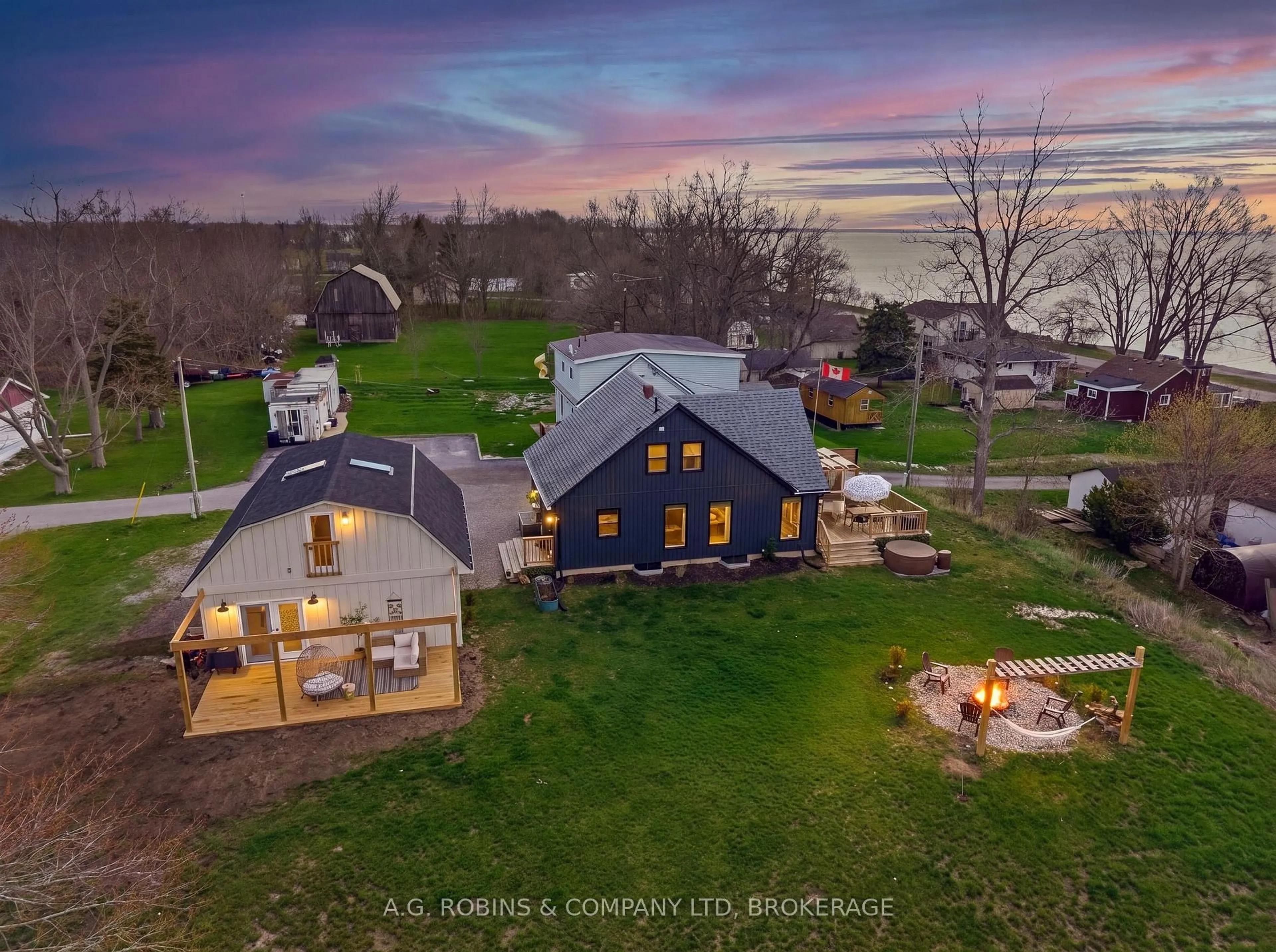 A pic from outside/outdoor area/front of a property/back of a property/a pic from drone, unknown for 5 Lees Line, Haldimand Ontario N0A 1K0
