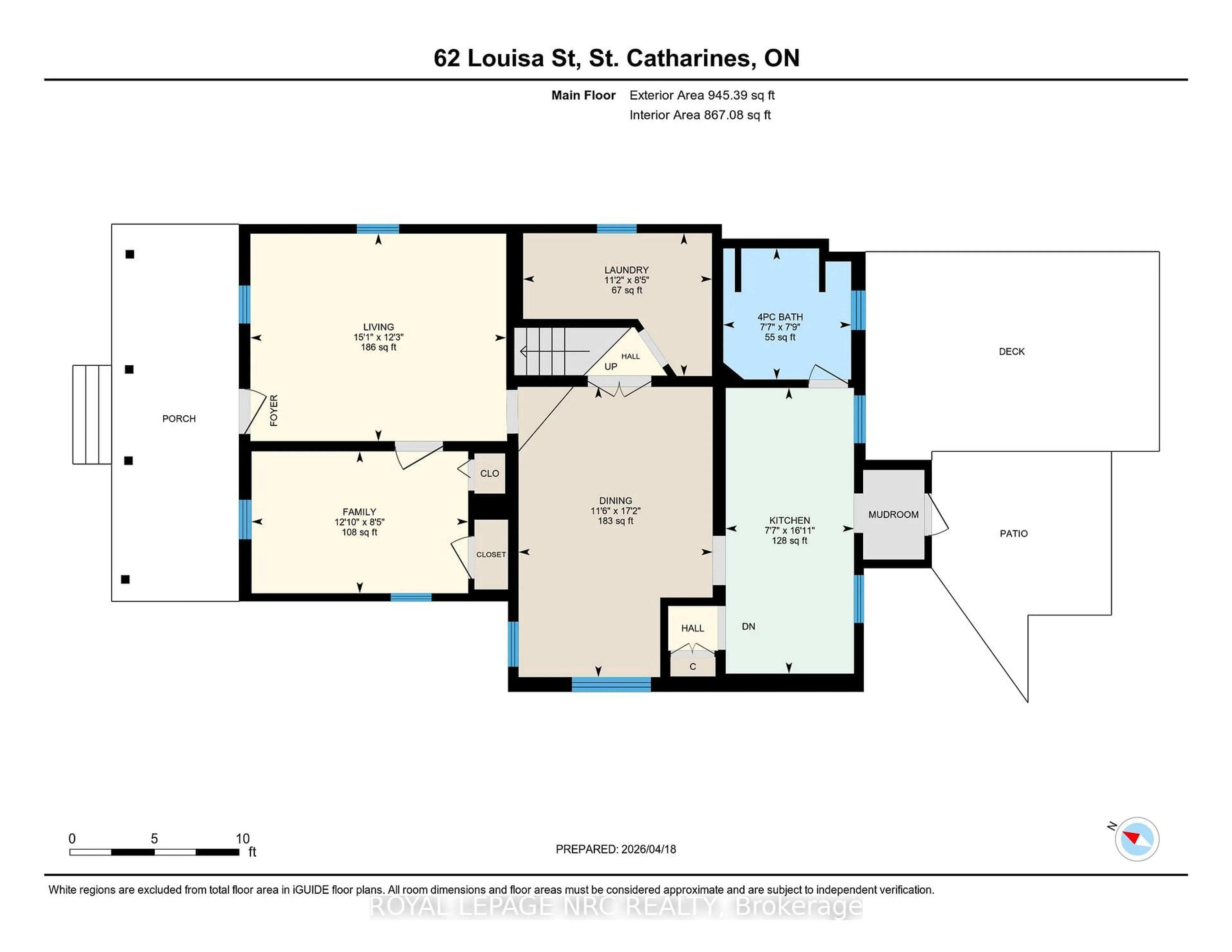 Floor plan for 62 Louisa St, St. Catharines Ontario L2R 2J8