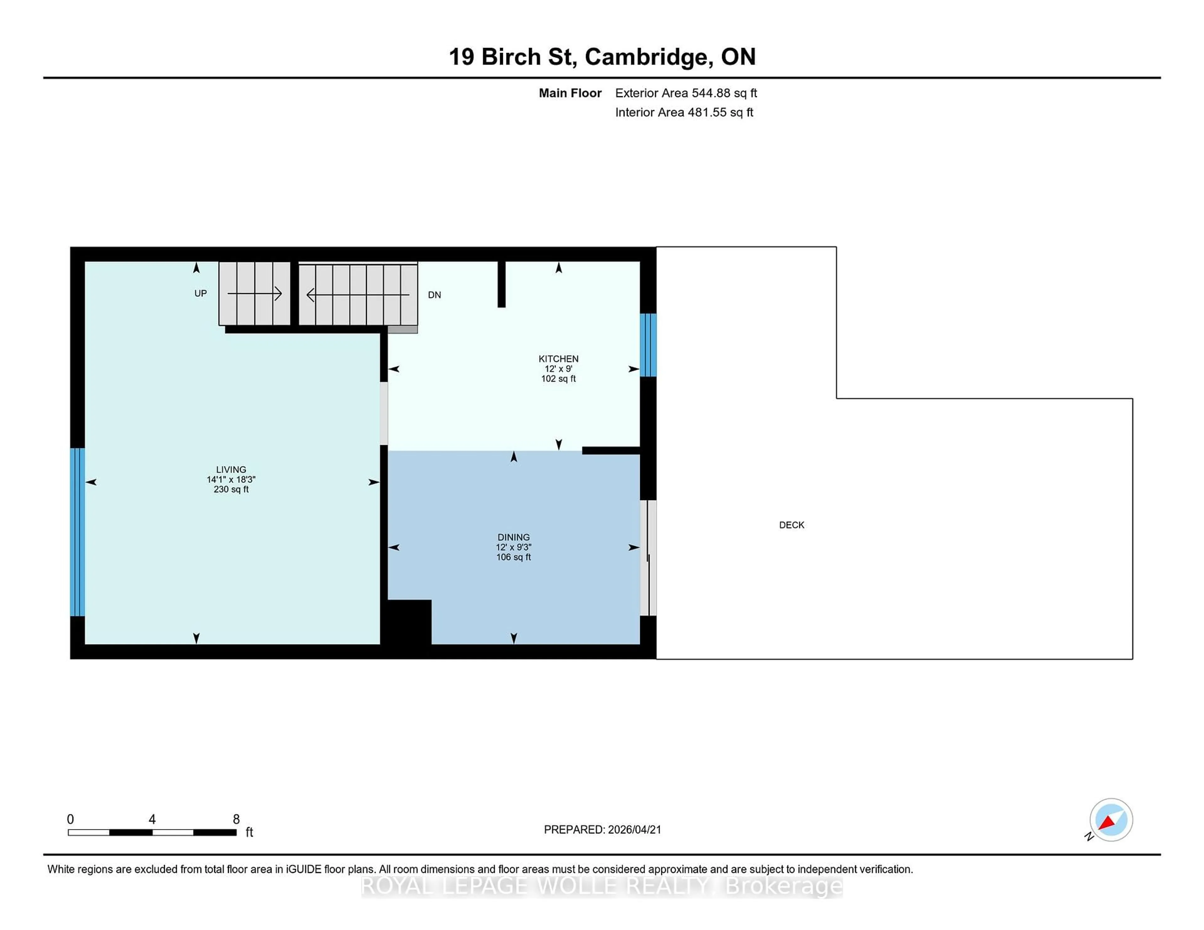 Floor plan for 19 Birch St, Cambridge Ontario N1R 2M2