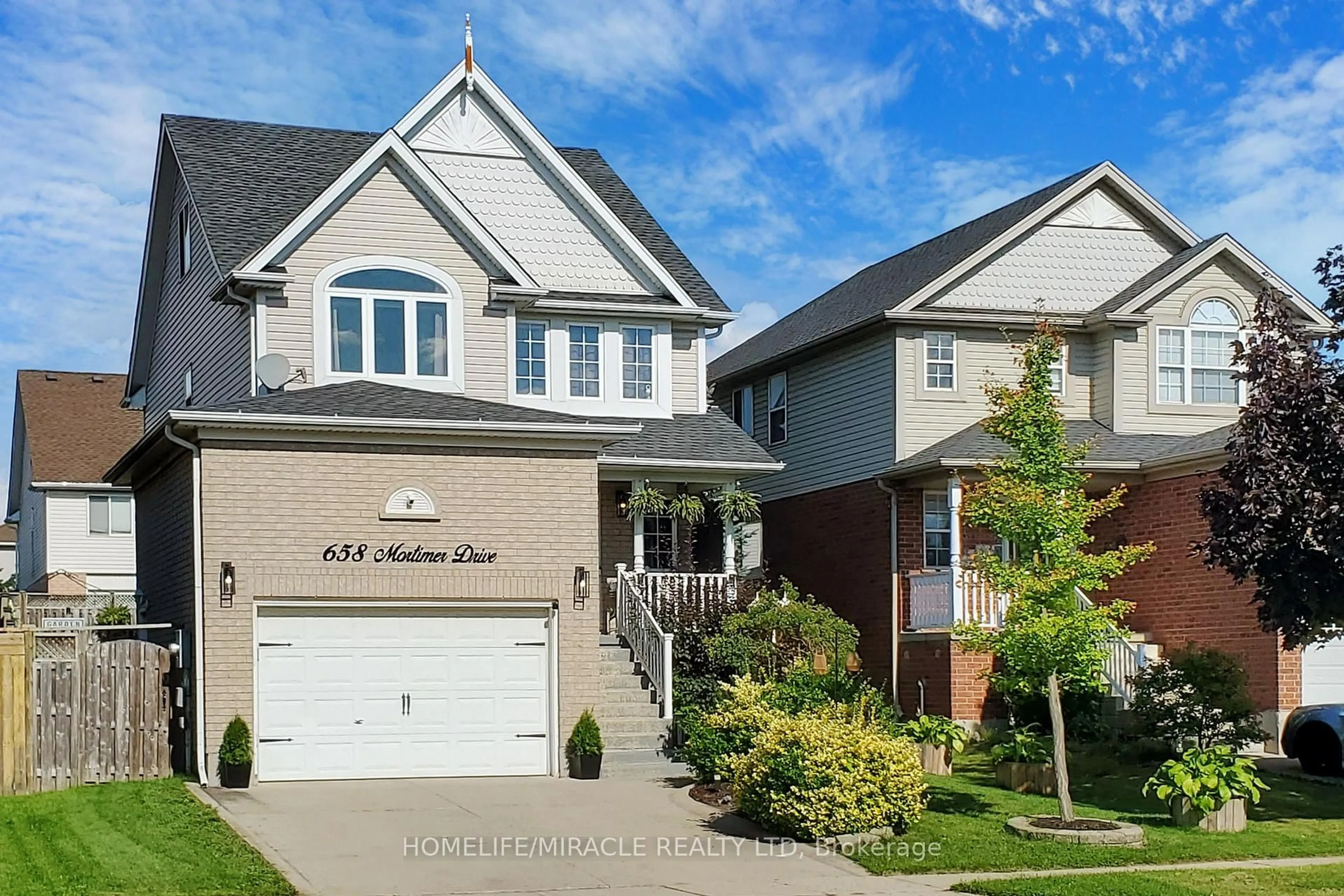 Home with vinyl exterior material, street for 658 Mortimer Dr, Cambridge Ontario N3H 5R7