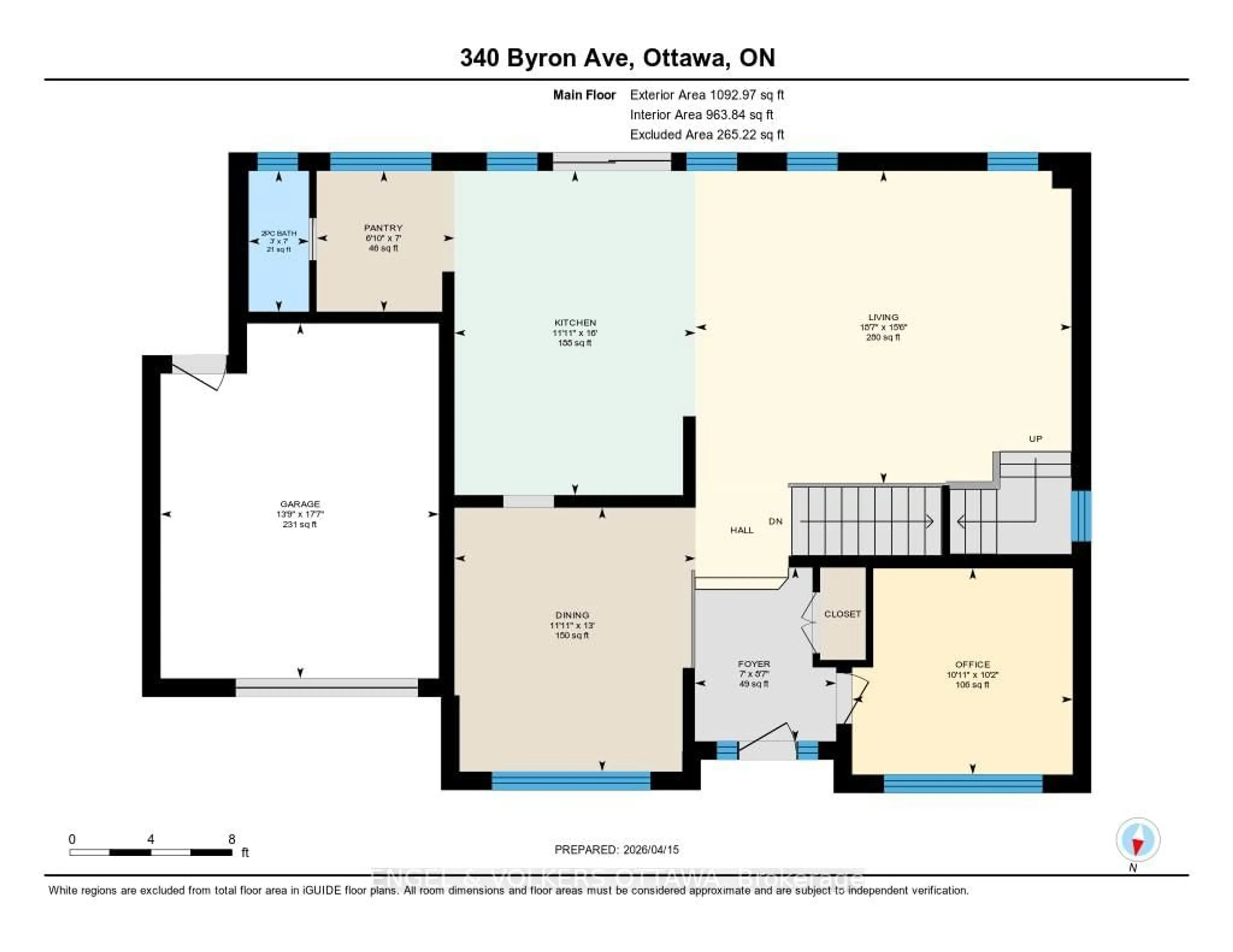 Floor plan for 340 Byron Ave, Ottawa Ontario K1Z 5V4