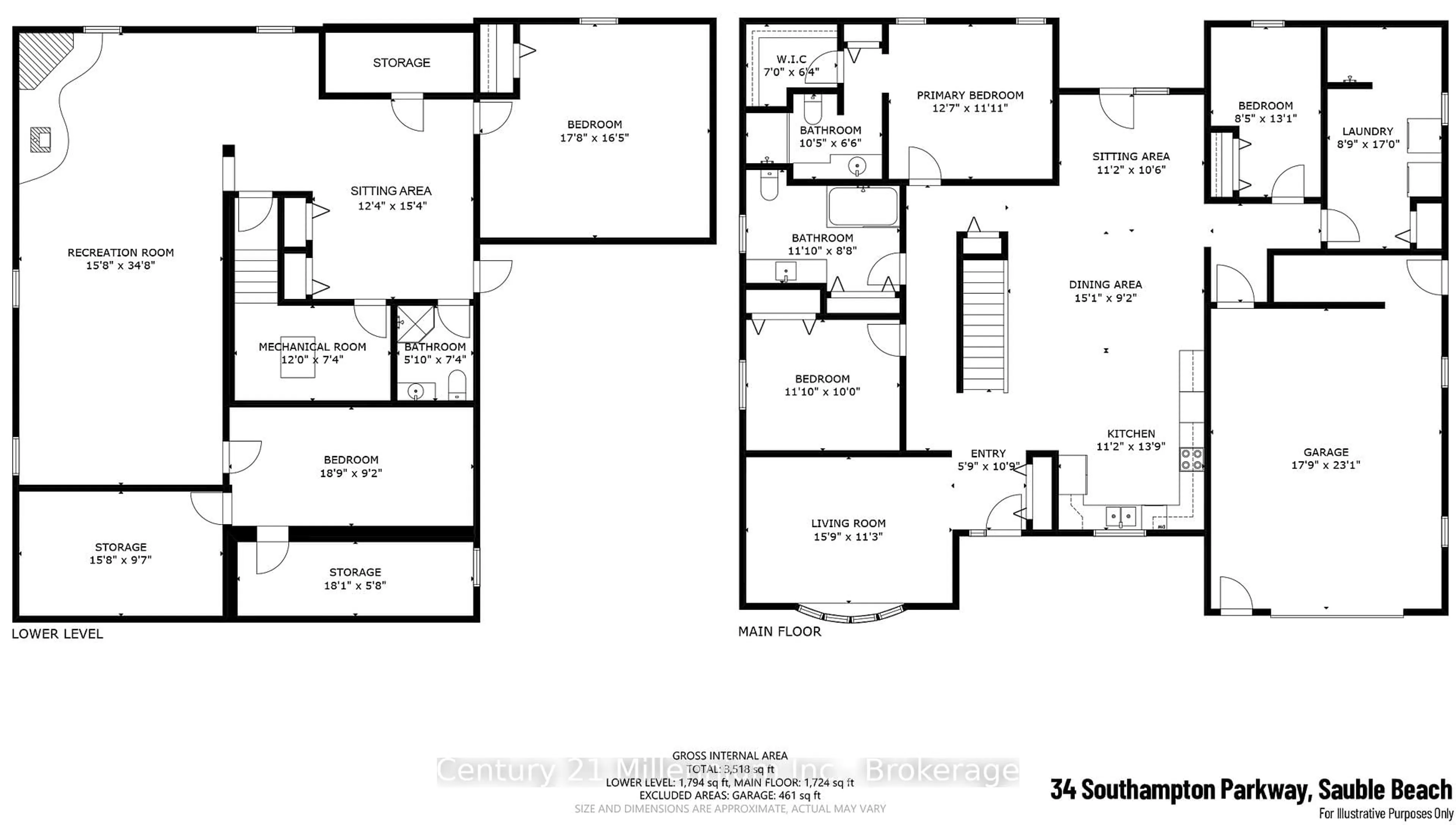 Floor plan for 34 Southampton Pkwy, South Bruce Peninsula Ontario N0H 2G0