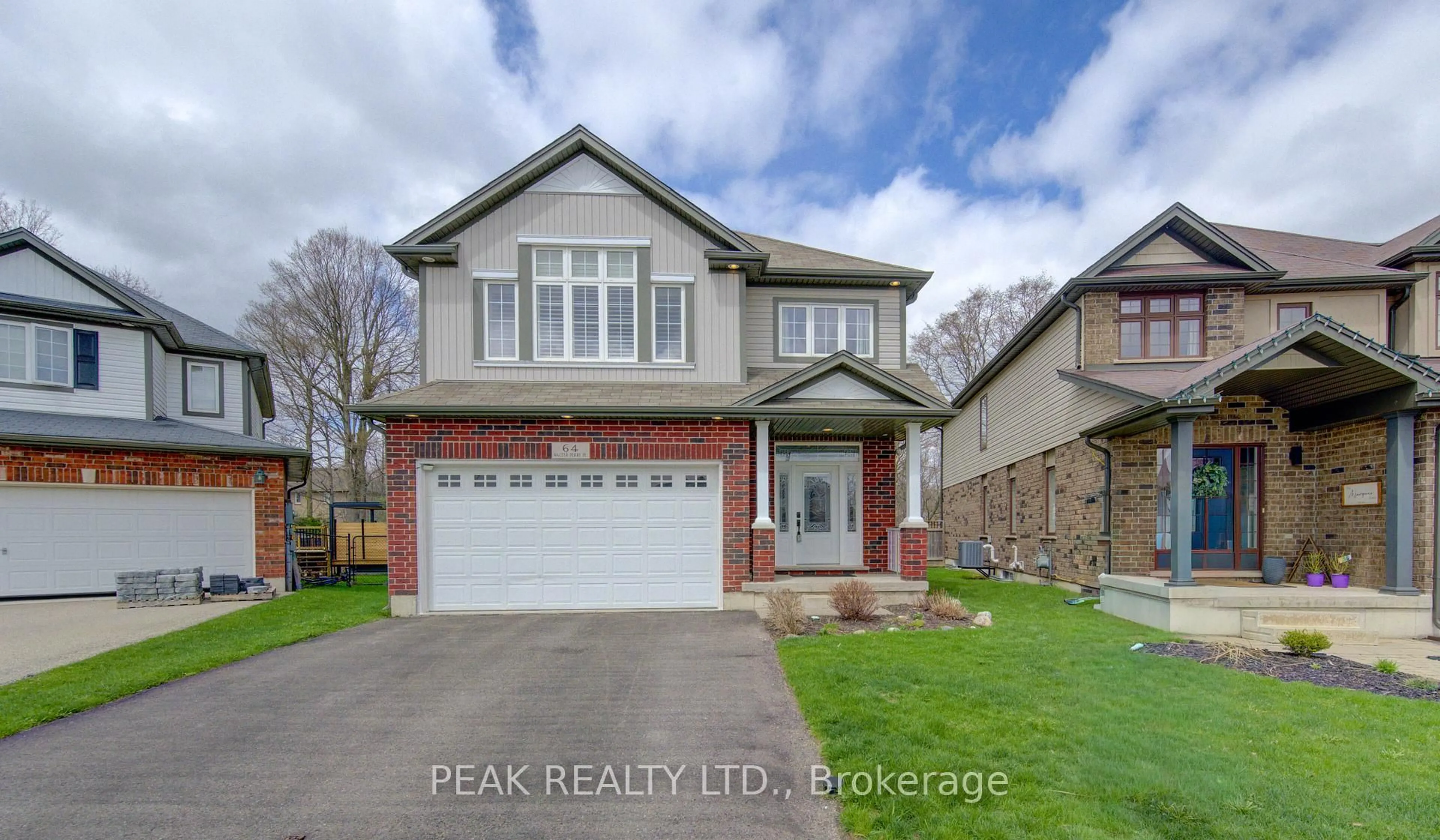Home with brick exterior material, street for 64 Walter Perry Pl, Wilmot Ontario N3A 0B4