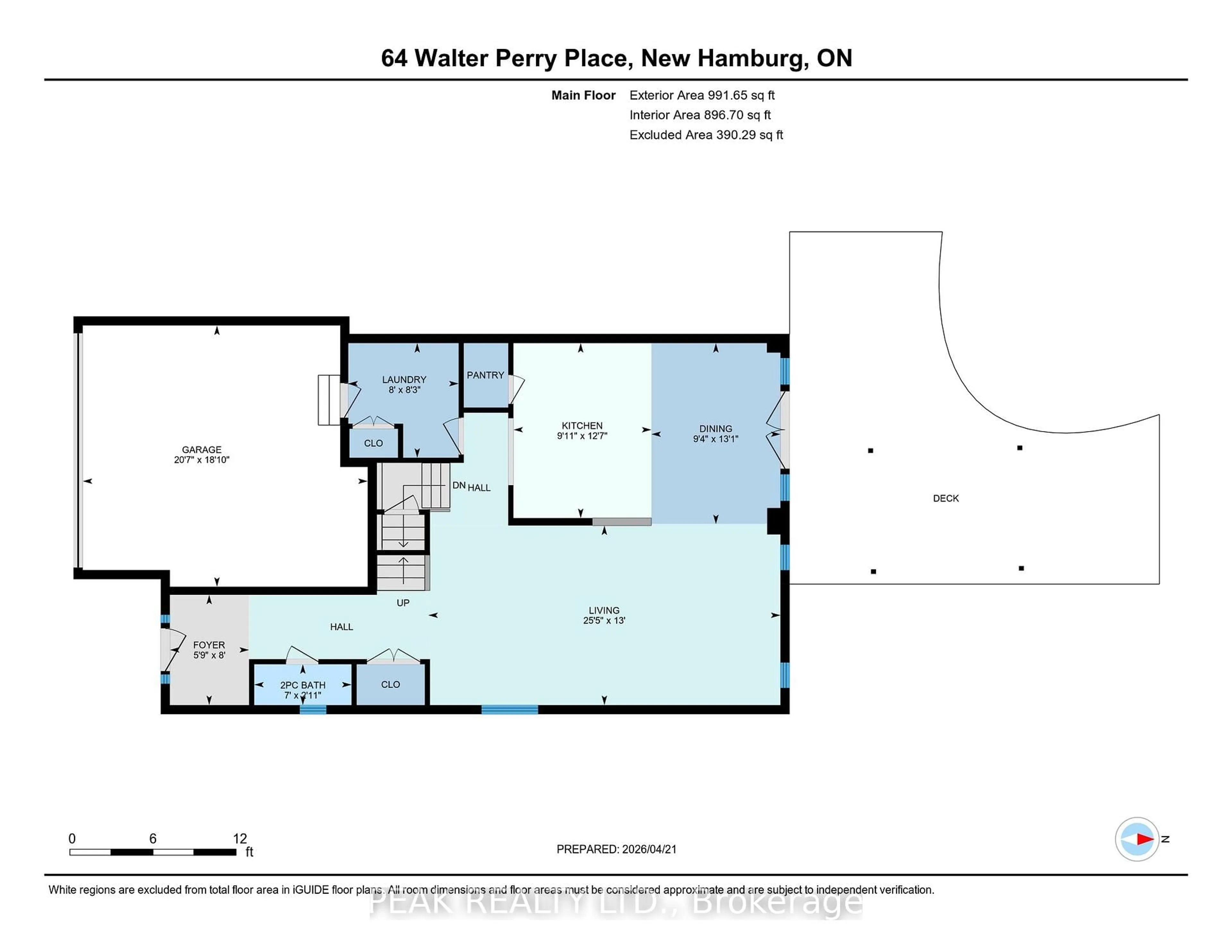 Floor plan for 64 Walter Perry Pl, Wilmot Ontario N3A 0B4