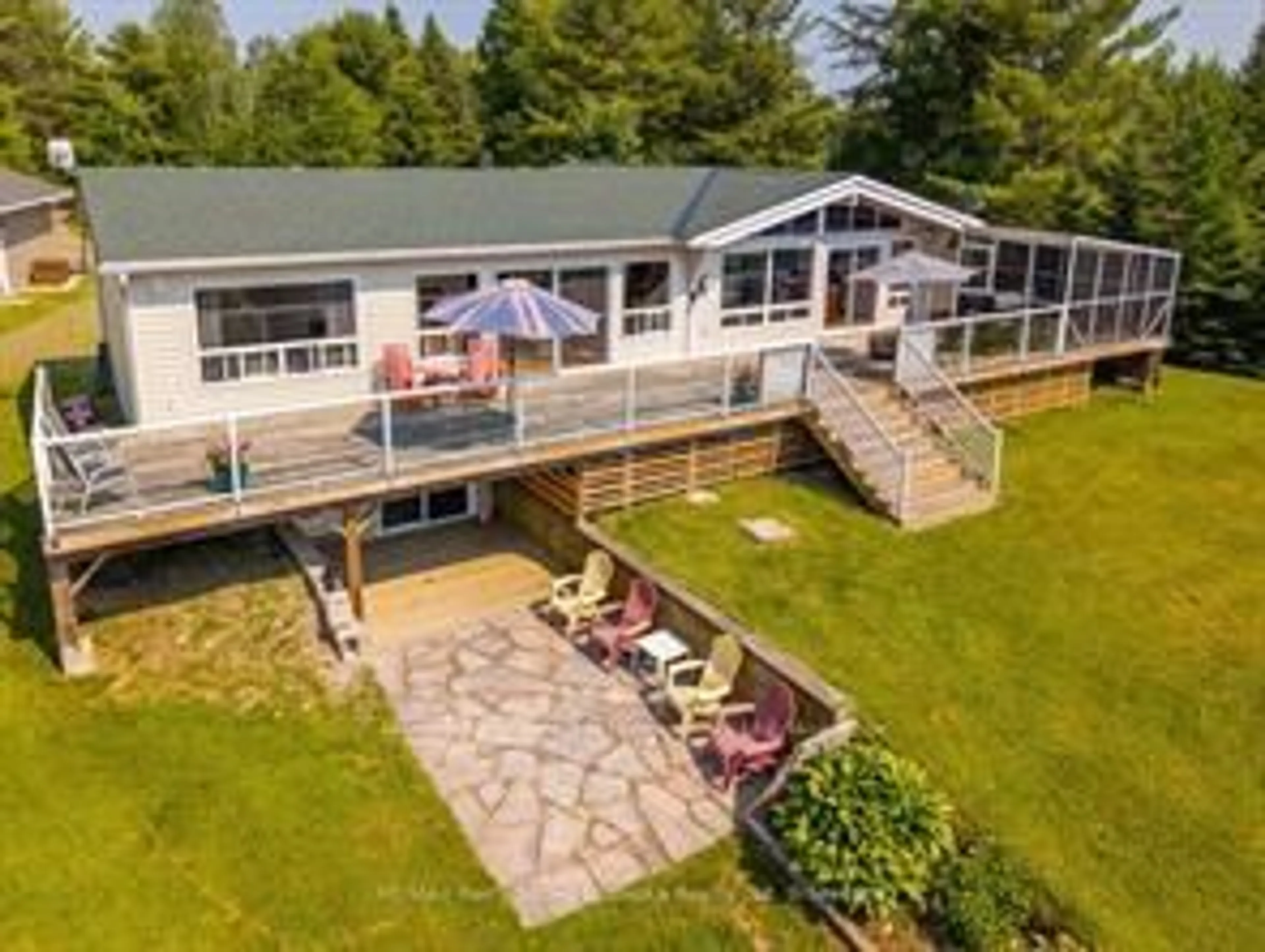A pic from outside/outdoor area/front of a property/back of a property/a pic from drone, water/lake/river/ocean view for 97 Gibson Bay Rd, Whitestone Ontario P0A 1G0