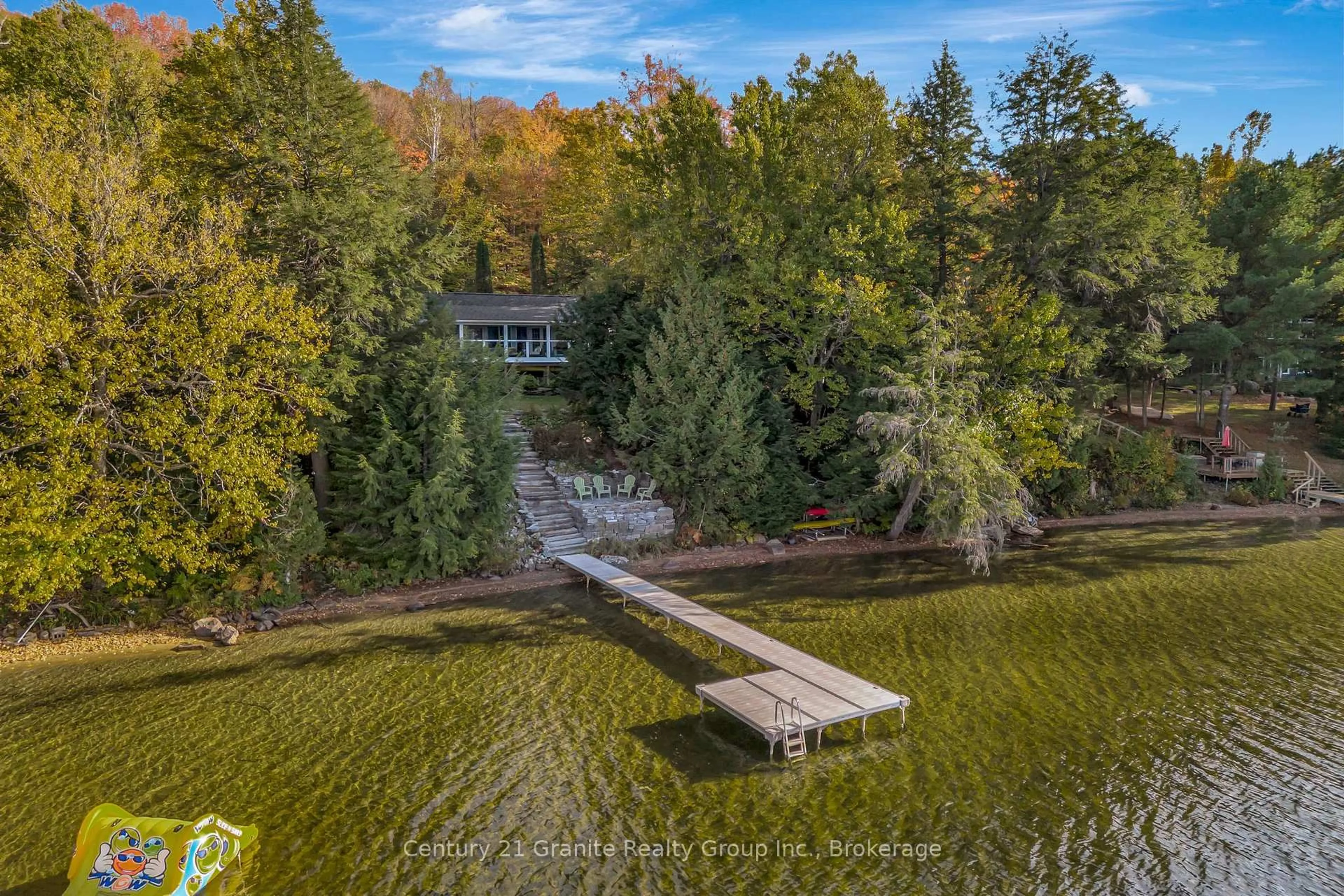 A pic from outside/outdoor area/front of a property/back of a property/a pic from drone, water/lake/river/ocean view for 1050 Whiskey Jack Lane, Algonquin Highlands Ontario K0M 1S0